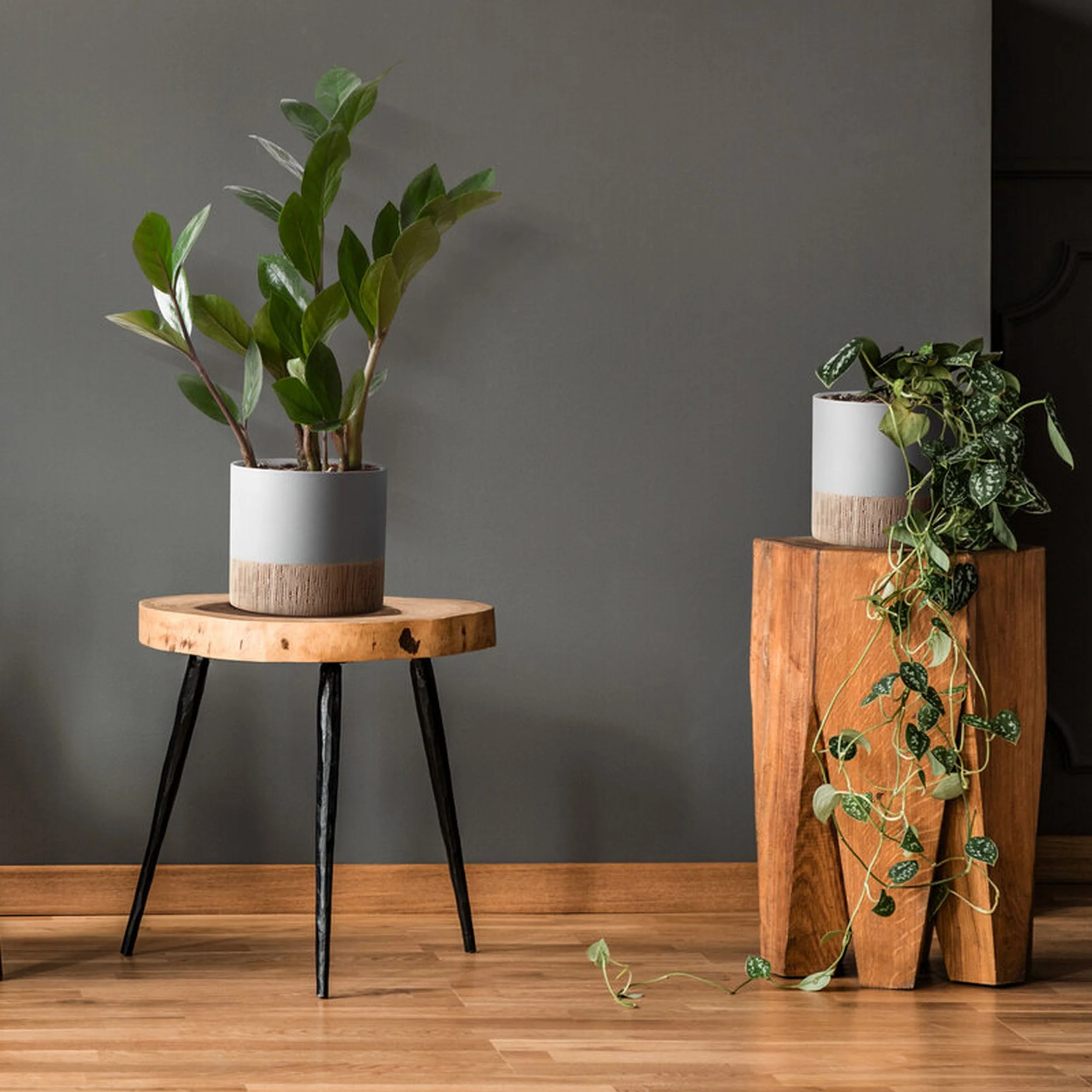 Osłonka na doniczkę Mili 18 cm szara - Image 3