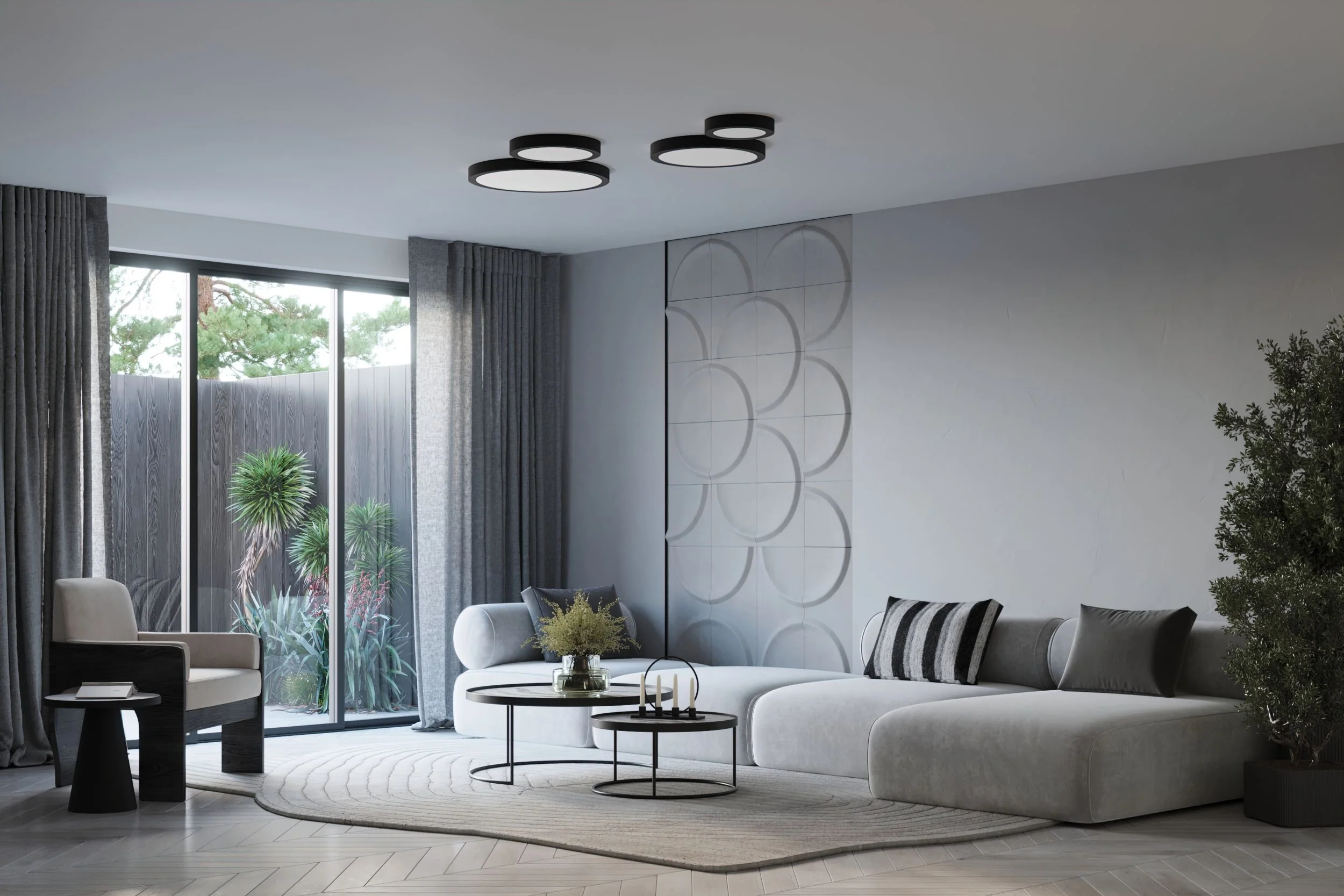 Spot LED Sellinet średnica 40 cm czarny 3000K - Image 3