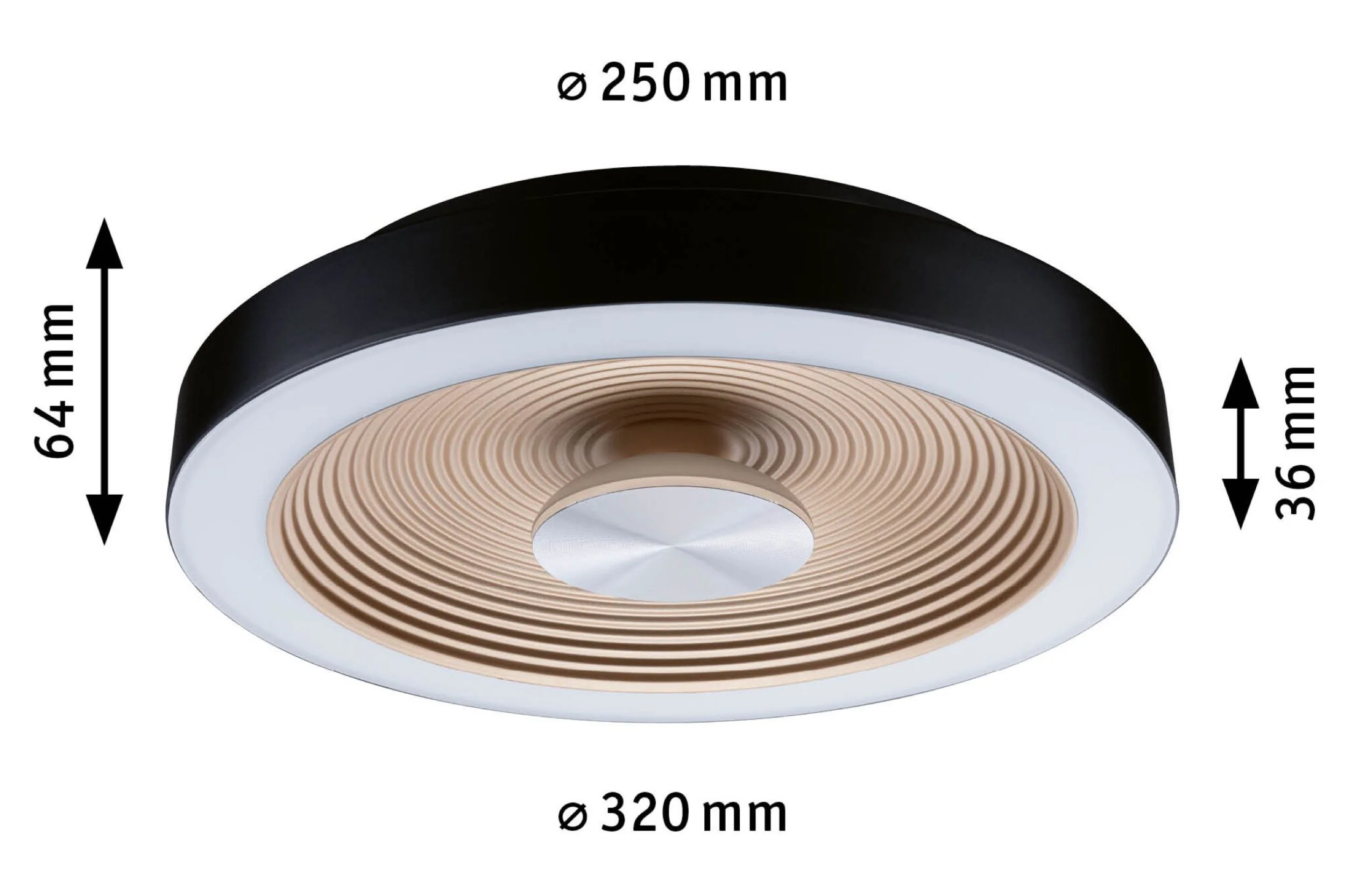 Plafon Volea LED 32 cm czarno-złoty - Image 7