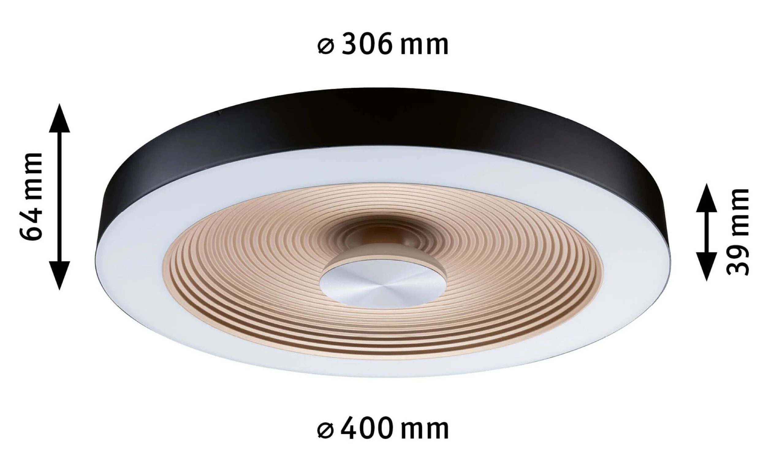 Plafon Volea LED 40 cm czarno-złoty - Image 8