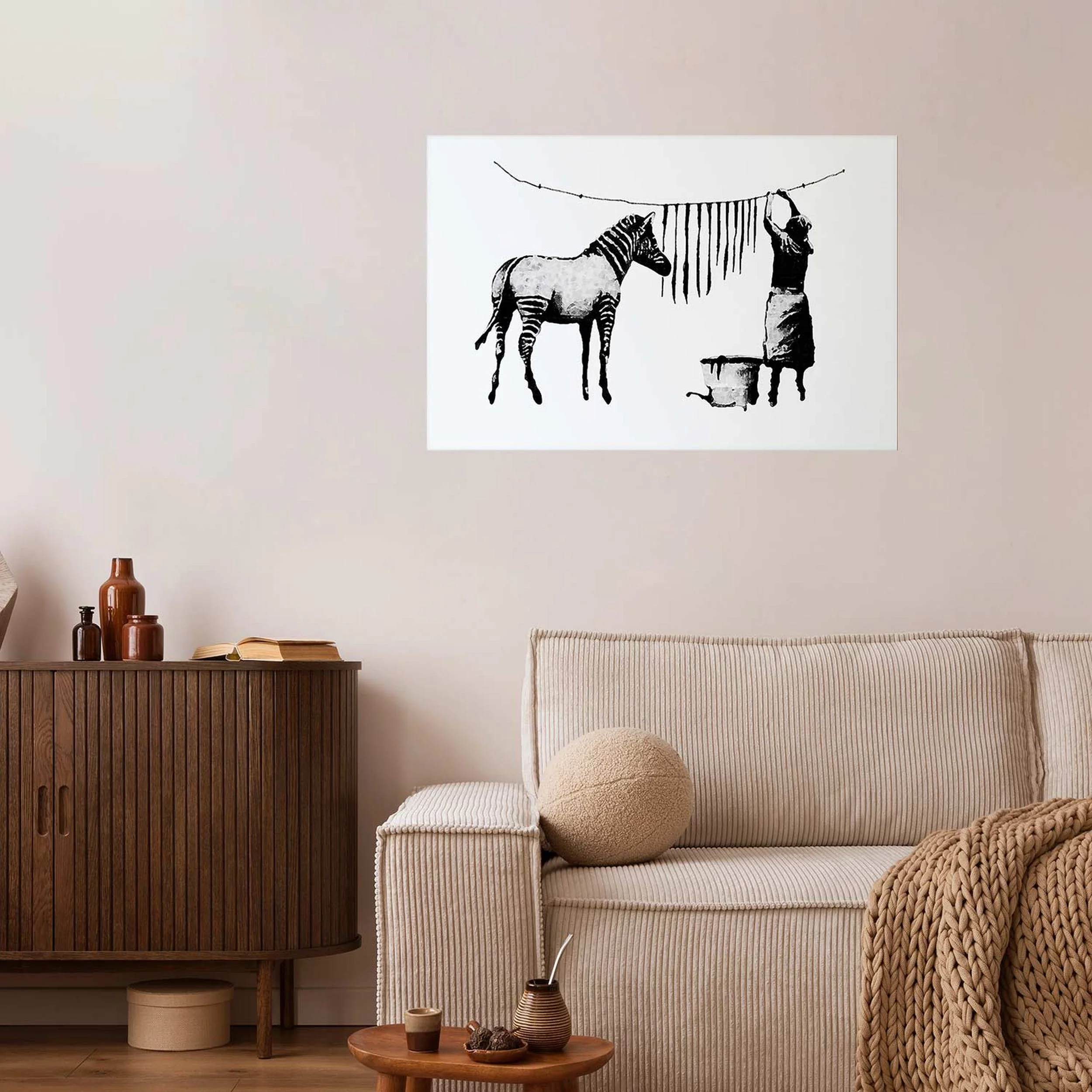 Plakat Banksy Pranie zebry 90x60 cm - Image 2