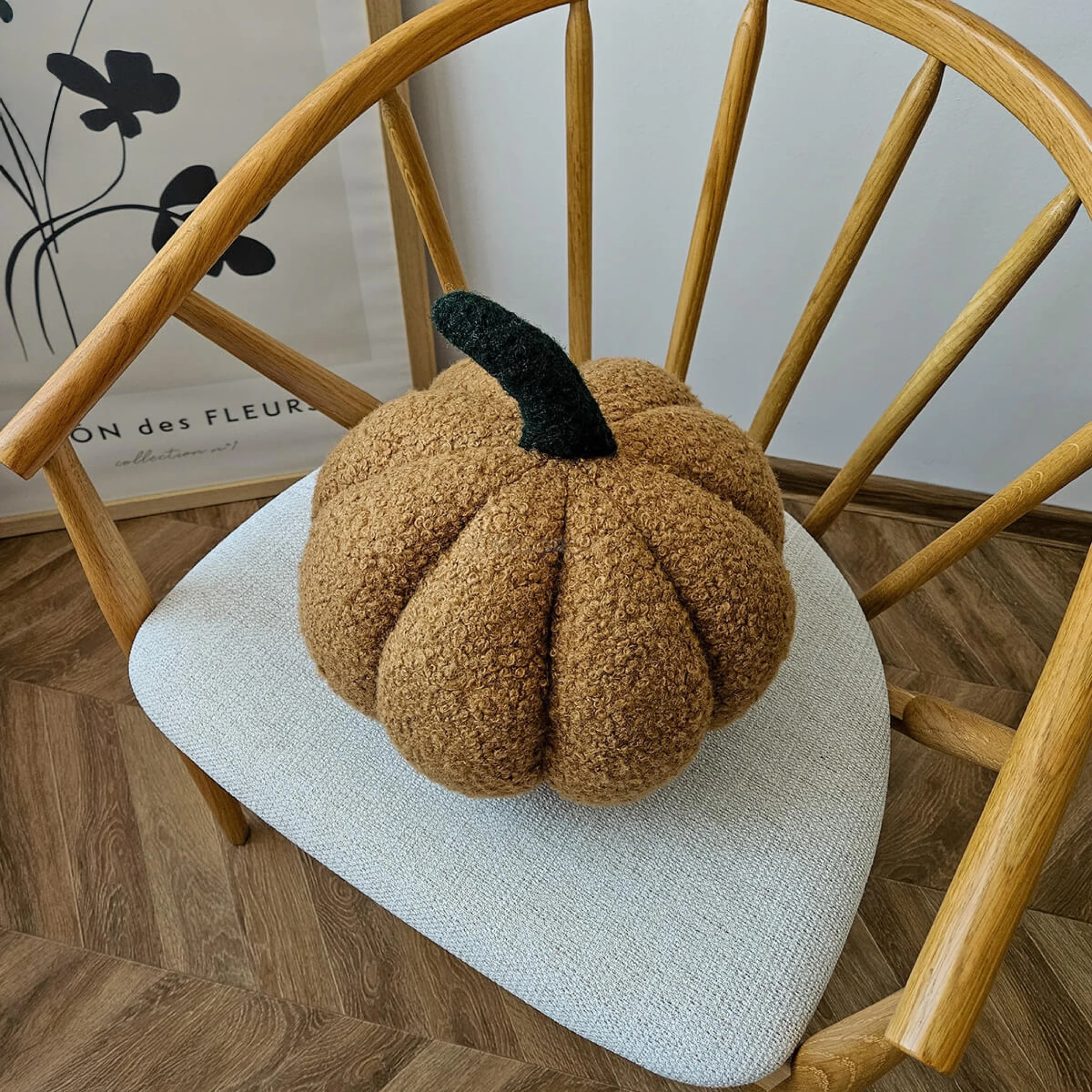 Poduszka dekoracyjna Soft Loop Autumn dynia karmelowa - Image 2