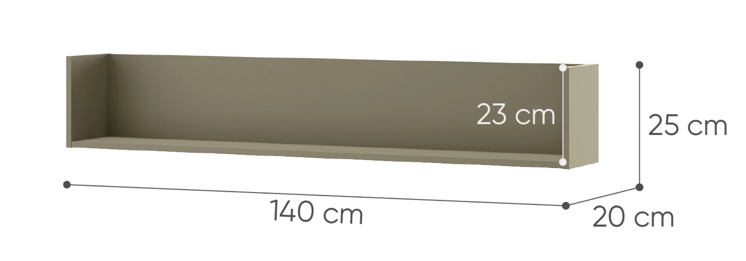 Półka młodzieżowa ścienna Woow 140 cm eukaliptus - Image 4