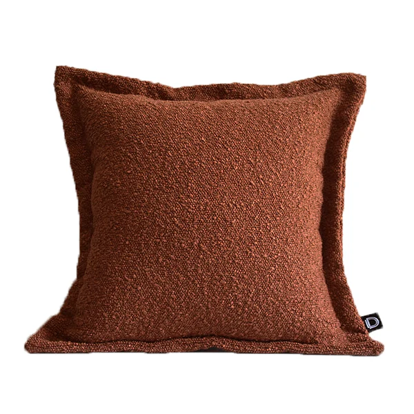 Poszewka Boucle z dekoracyjnym rantem 40x40 cm rdzawobrązowa