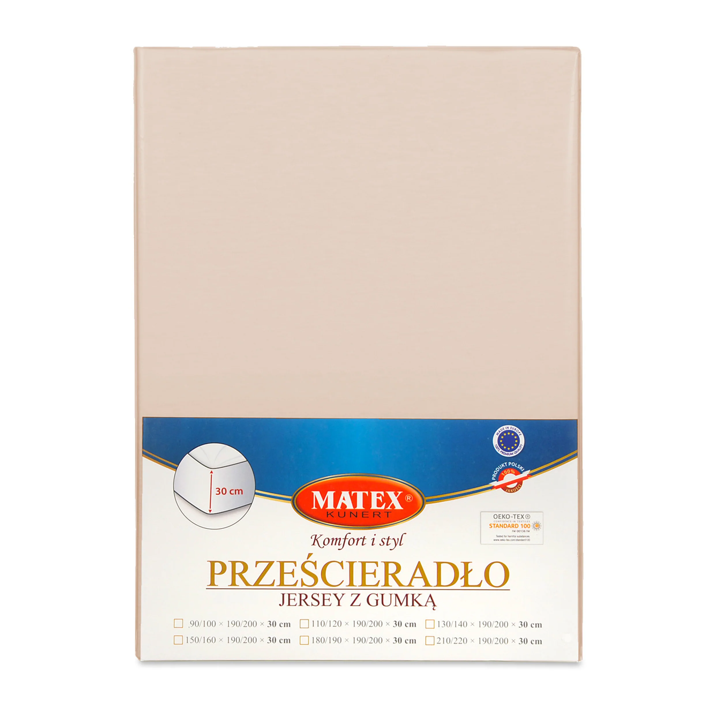 Prześcieradło jersey Herrent z gumą na materac 140x200 cm beżowe - Image 8