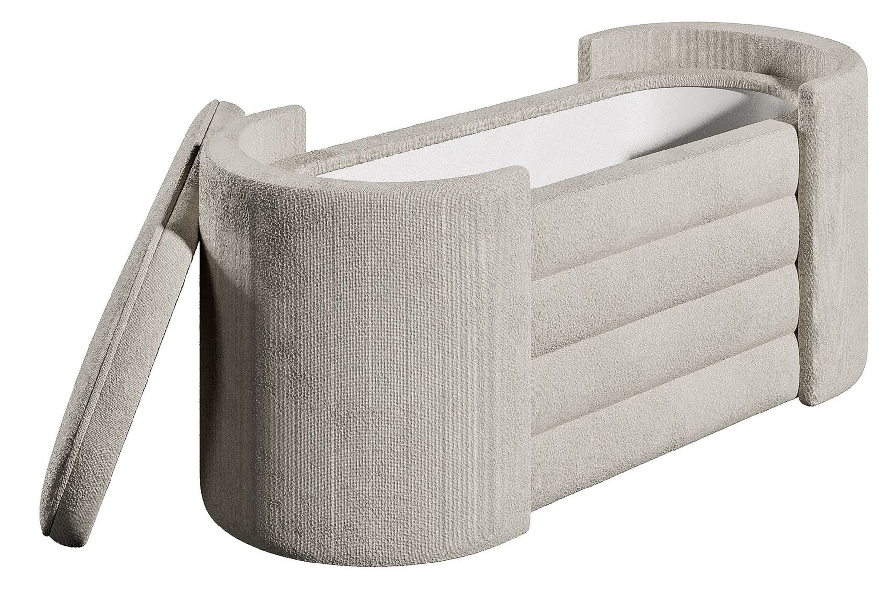 Pufa Biturs 105x42 cm otwierana jasnobeżowa - Image 5