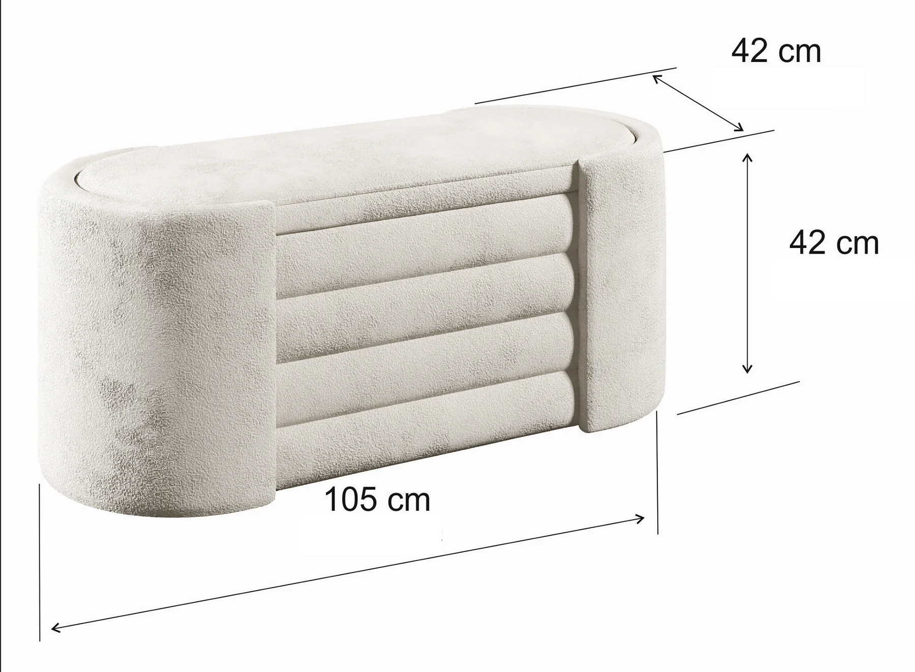 Pufa Biturs 105x42 cm otwierana jasnobeżowa - Image 6