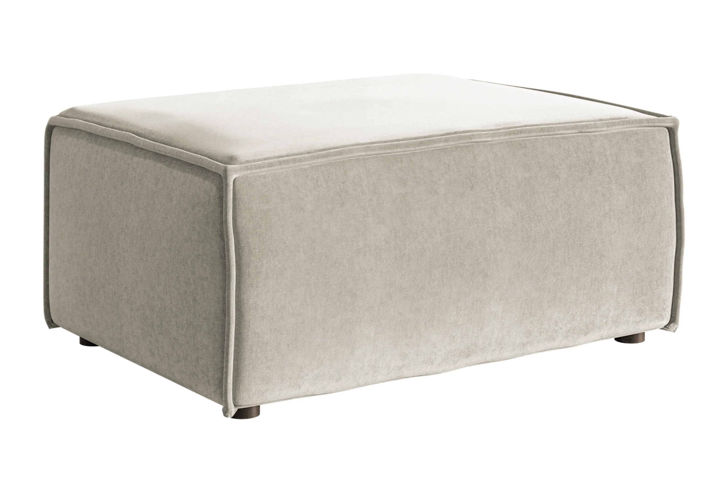 Pufa Copertino 65x90 cm jasnobeżowa welur hydrofobowy - Image 3