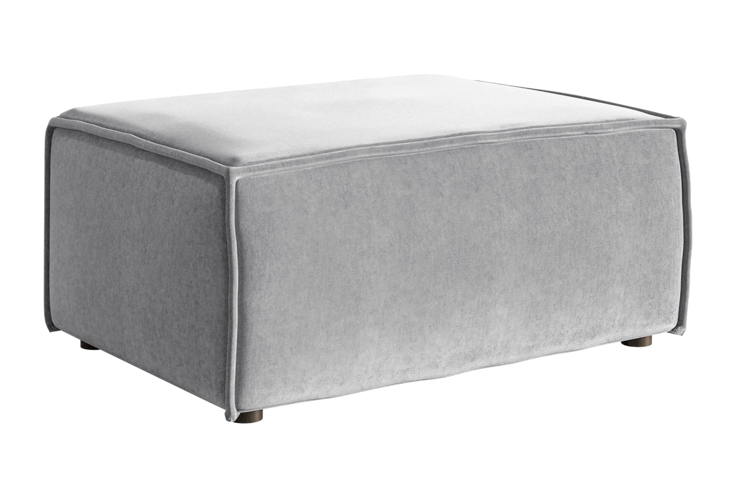 Pufa Copertino 65x90 cm jasnoszara welur hydrofobowy - Image 3