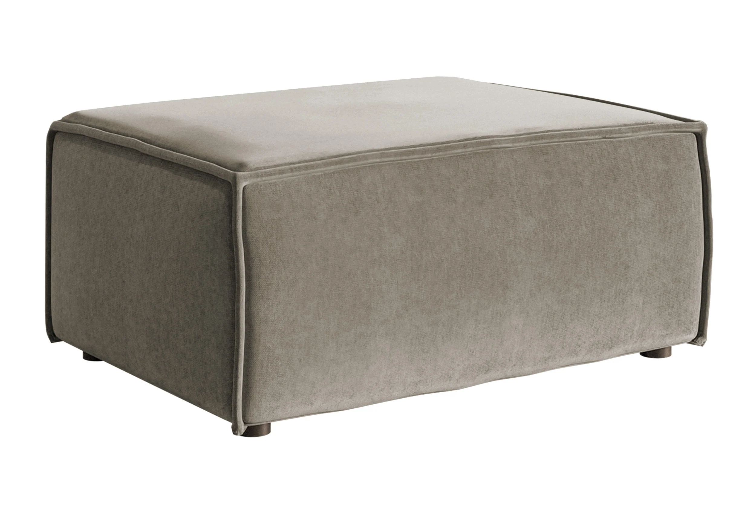 Pufa Copertino 65x90 cm szarobeżowa welur hydrofobowy - Image 3