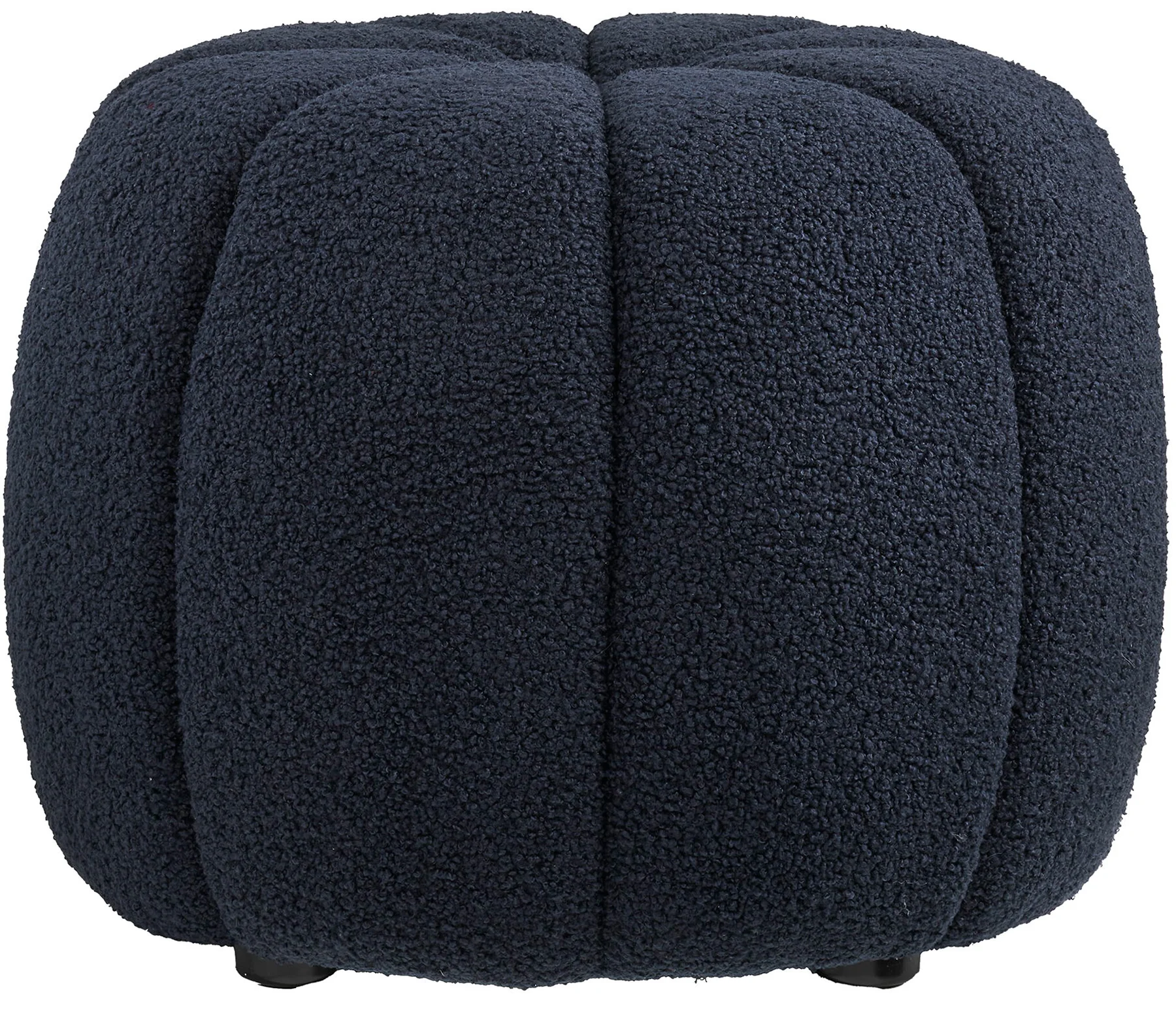 Pufa Dossive w tkaninie typu teddy granatowa - Image 3
