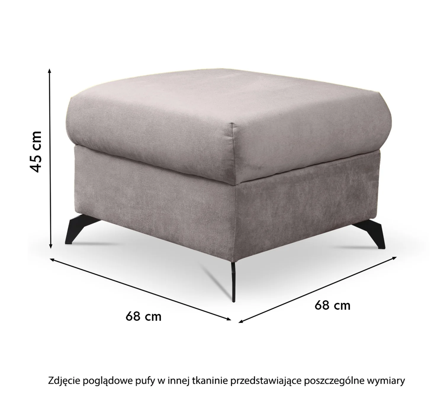 Pufa na metalowych nóżkach Hazryn z pojemnikiem różowa welwet łatwoczyszczący - Image 2