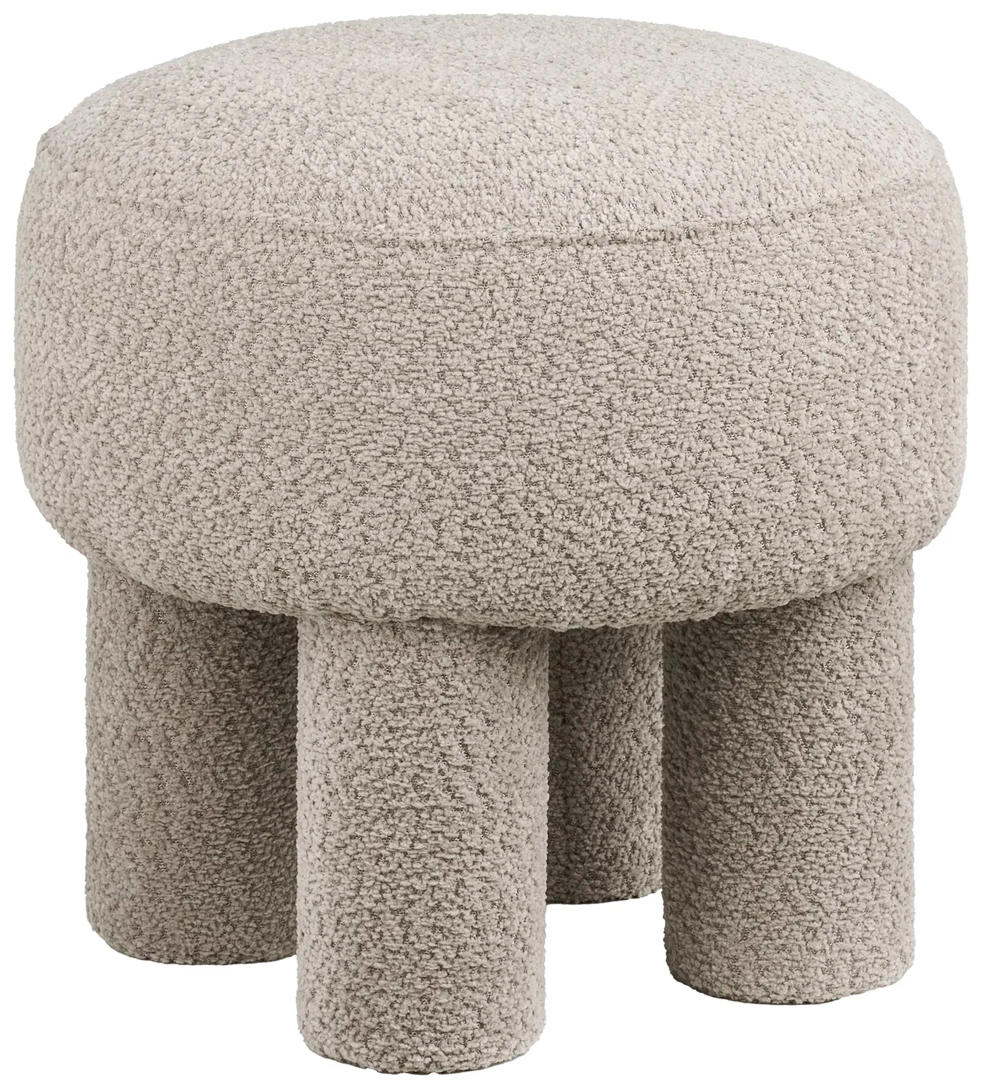 Pufa Perth w tkaninie typu teddy jasnobeżowa