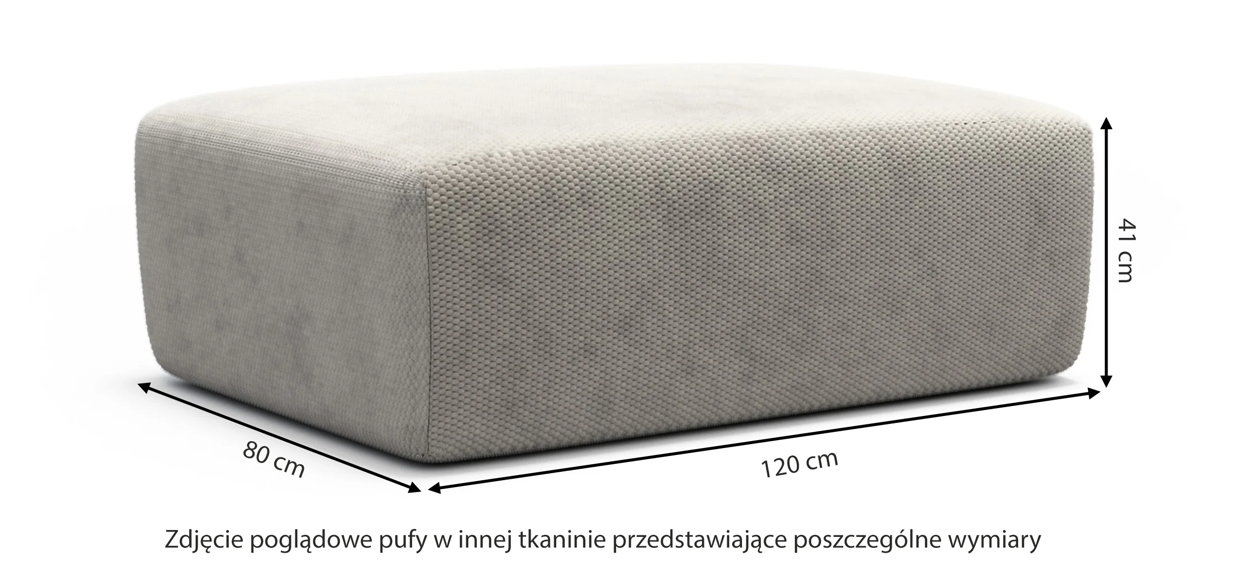 Pufa Terrafino 120x80 cm granatowa w tkaninie hydrofobowej - Image 3