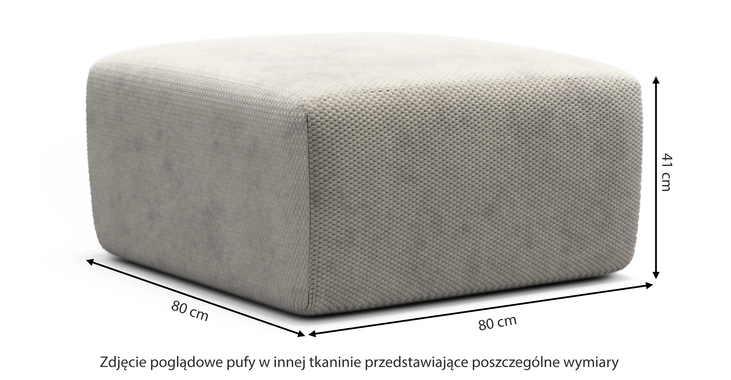 Pufa Terrafino 80x80 cm beżowa w tkaninie hydrofobowej - Image 3