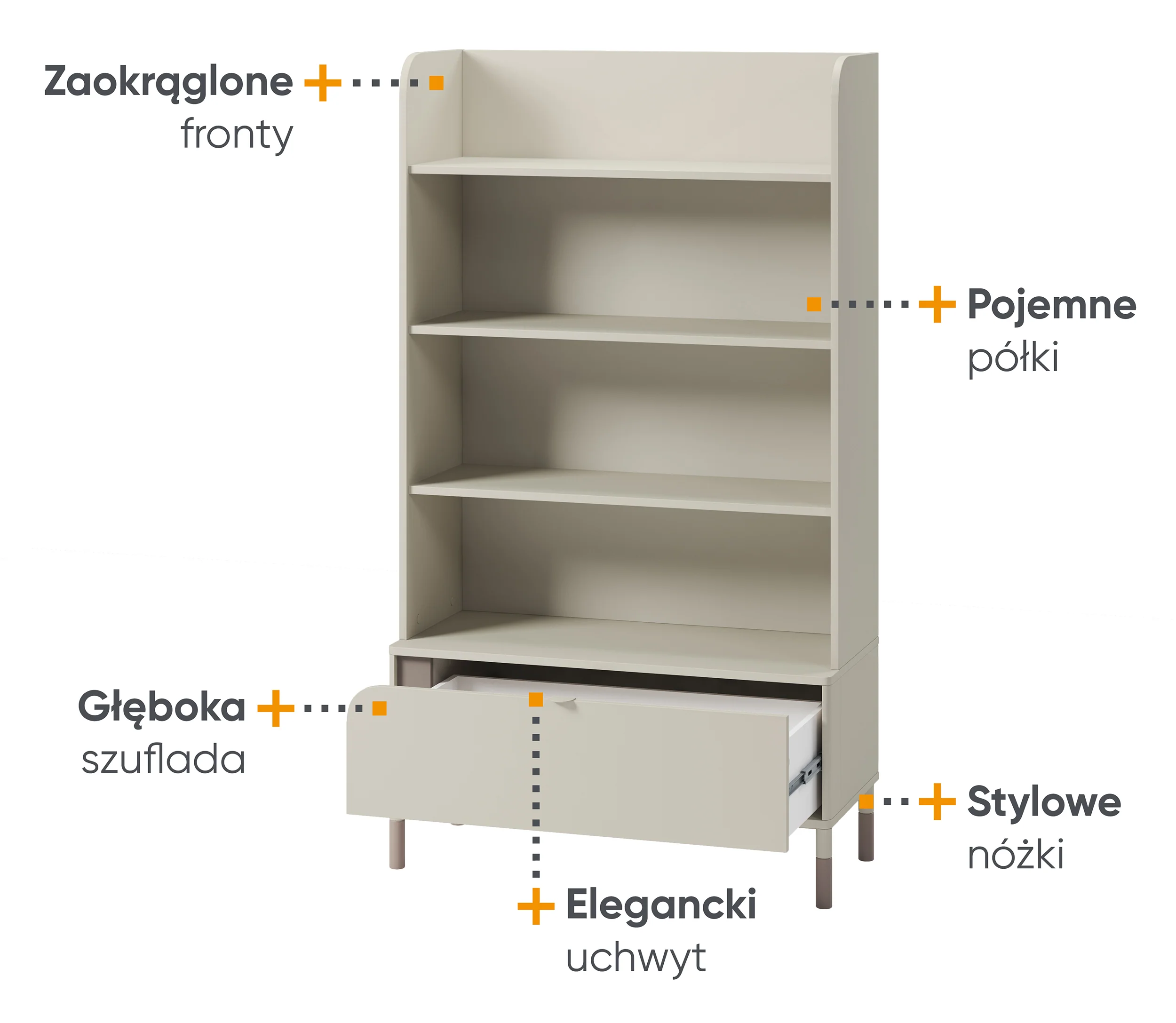 Regał Harmony z szufladą 89 cm kaszmir - Image 7