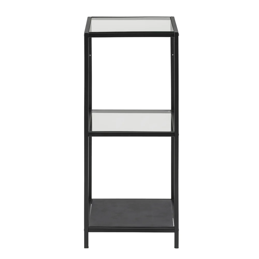 Regał Krapina 82,5 cm czarny ze szklanymi półkami - Image 3