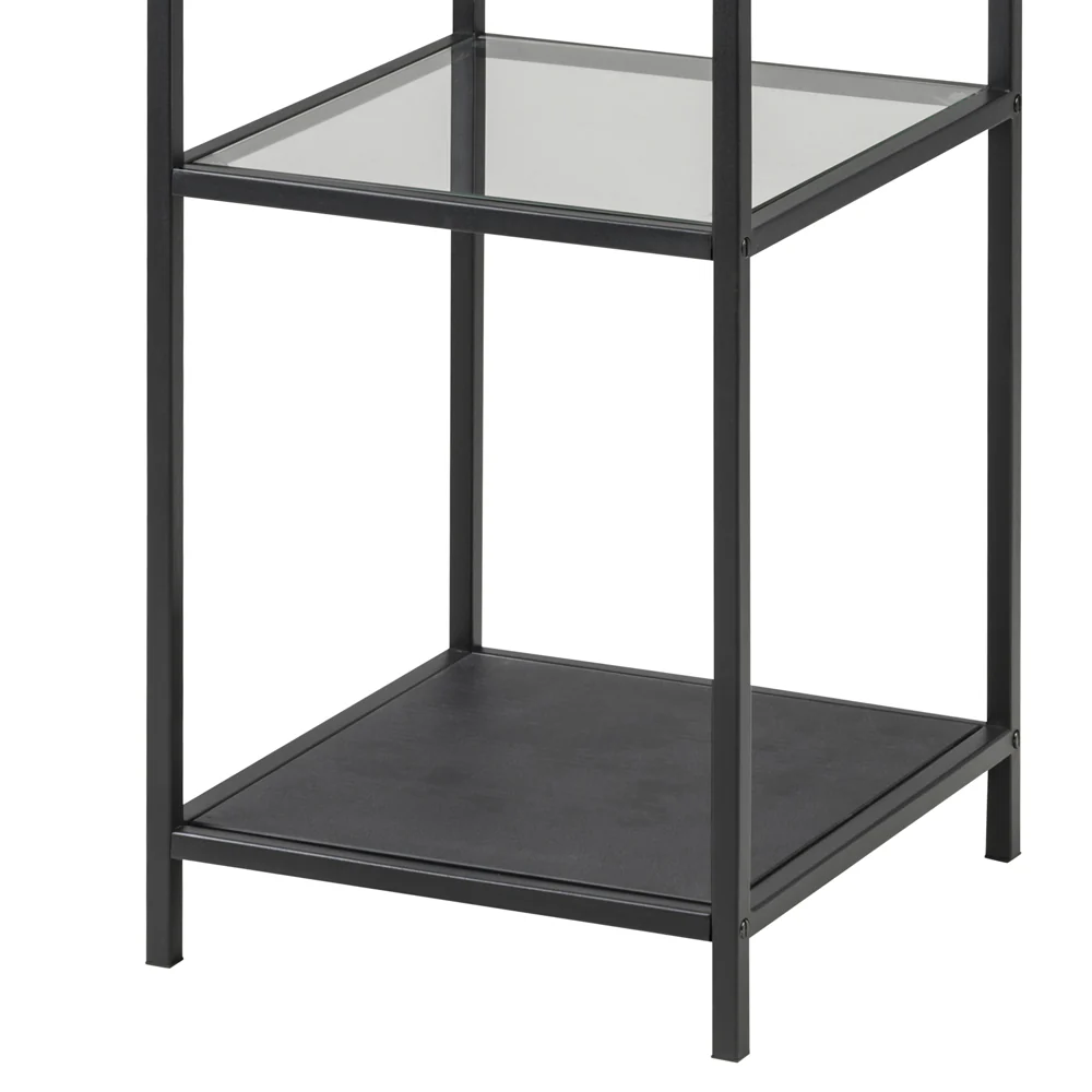 Regał Krapina 82,5 cm czarny ze szklanymi półkami - Image 5