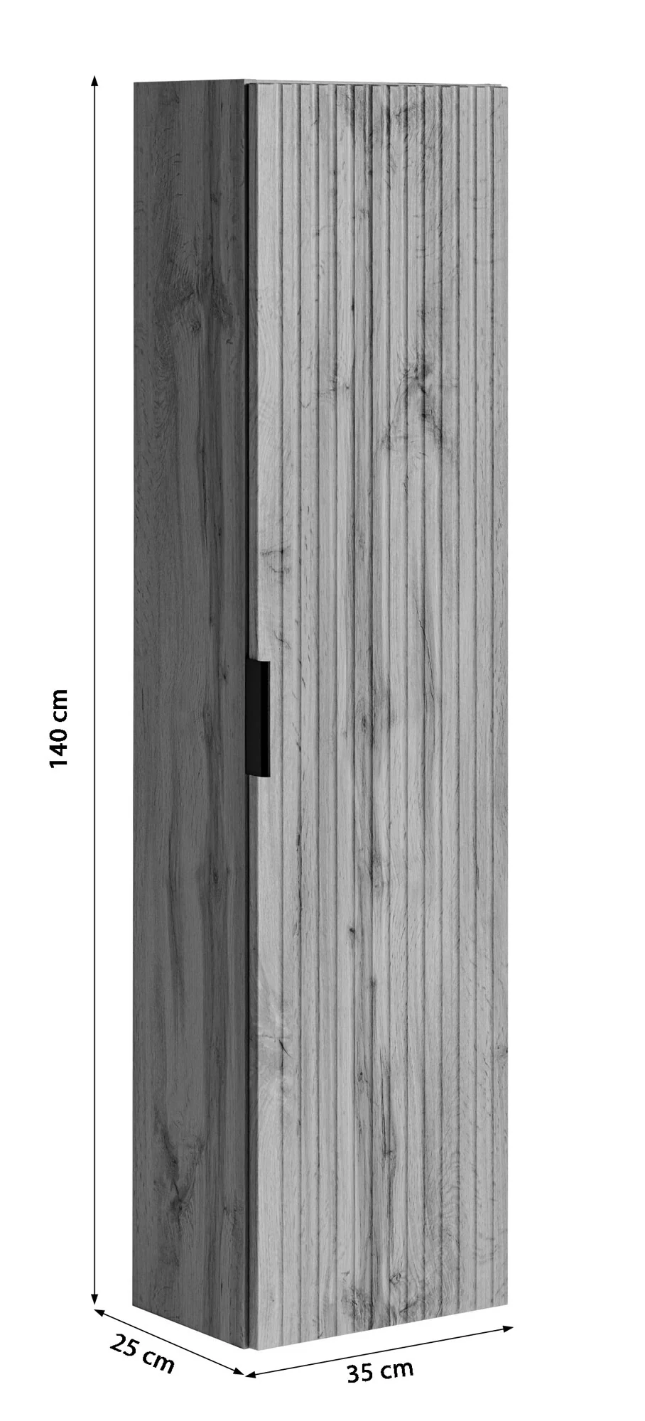 Słupek łazienkowy Temirni 35 cm wiszący czarny lamele - Image 8