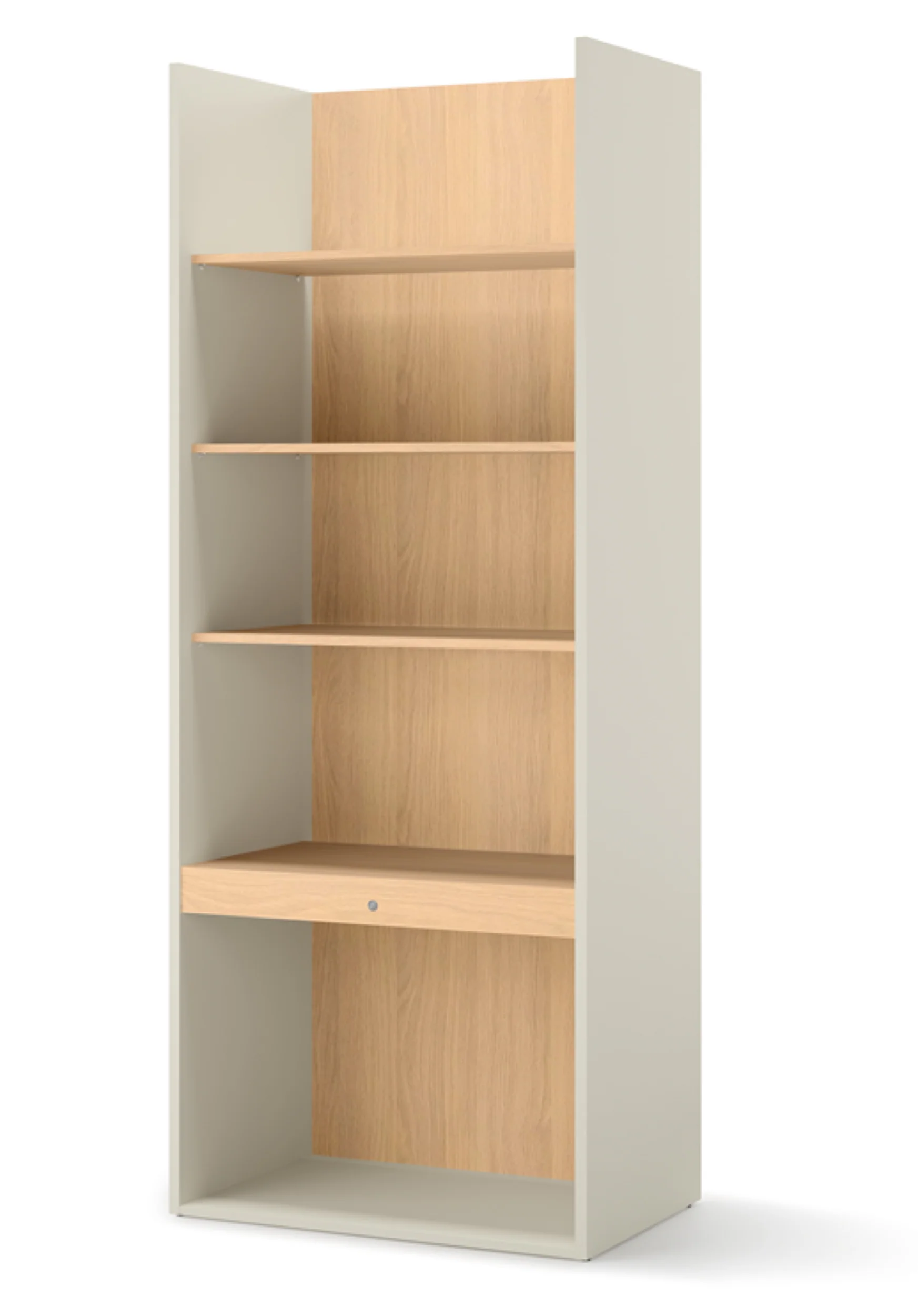 Regał młodzieżowy szeroki Woow z pięcioma półkami i oświetleniem 85 cm szampański/dąb vincenza bielona - Image 3