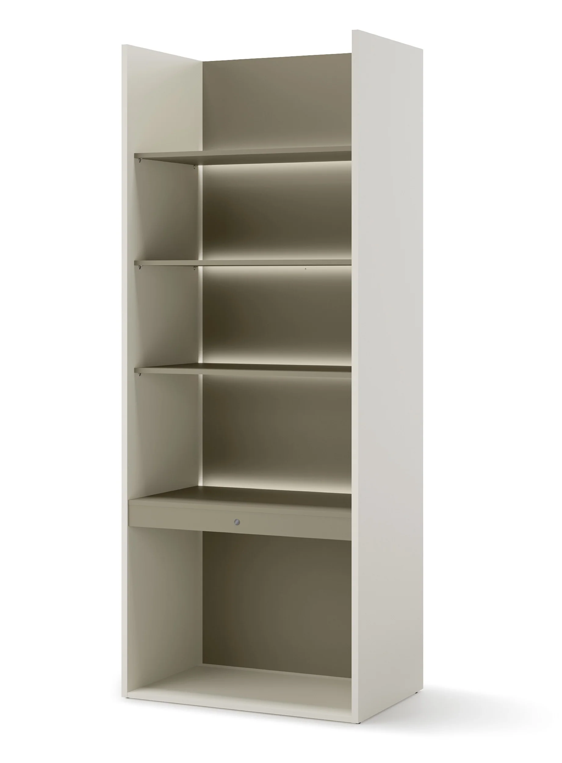 Regał młodzieżowy szeroki Woow z pięcioma półkami i oświetleniem 85 cm szampański/eukaliptus - Image 3