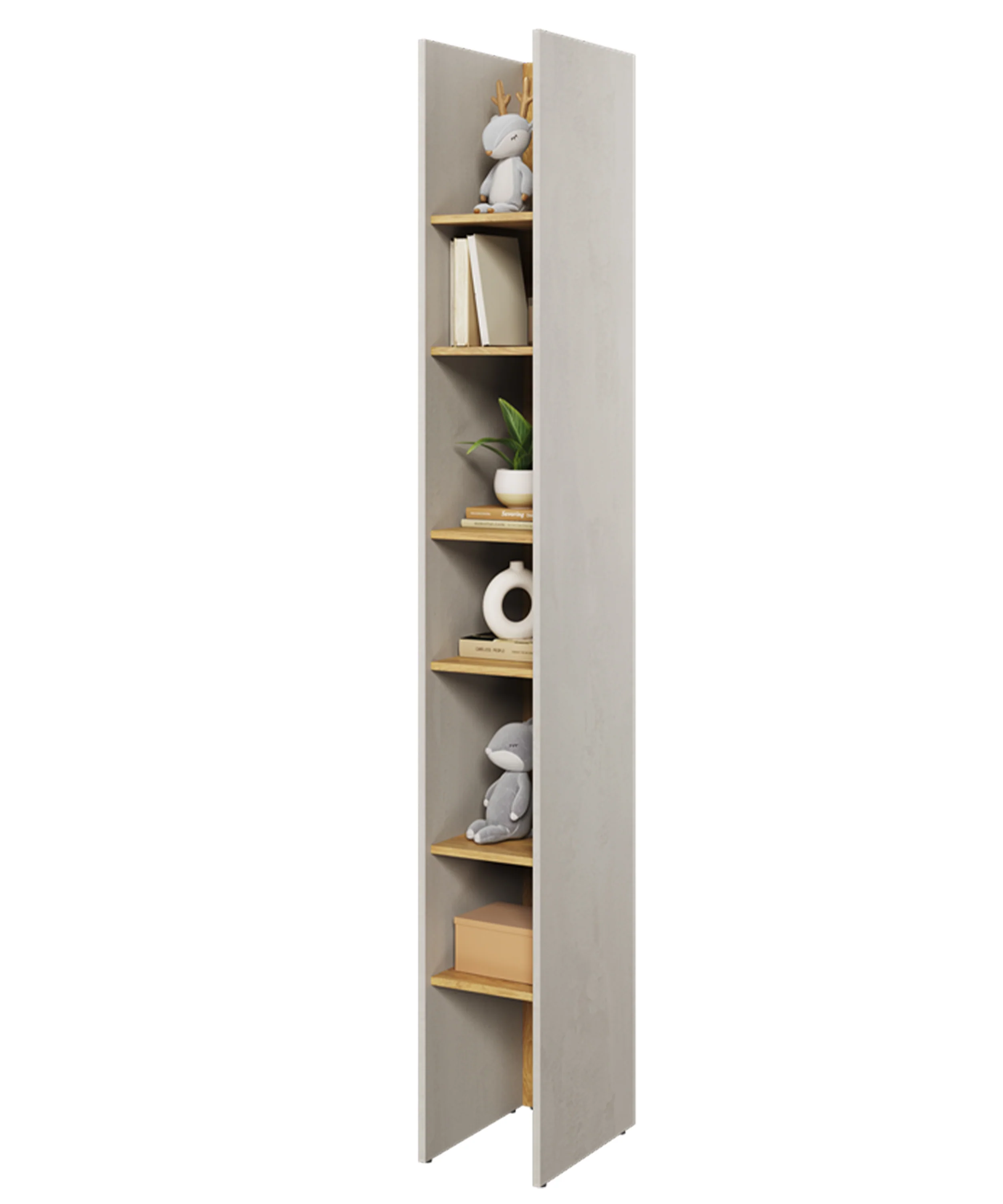 Regał na książki Teen Flex 27 cm Silk flou / hikora naturalna - Image 2