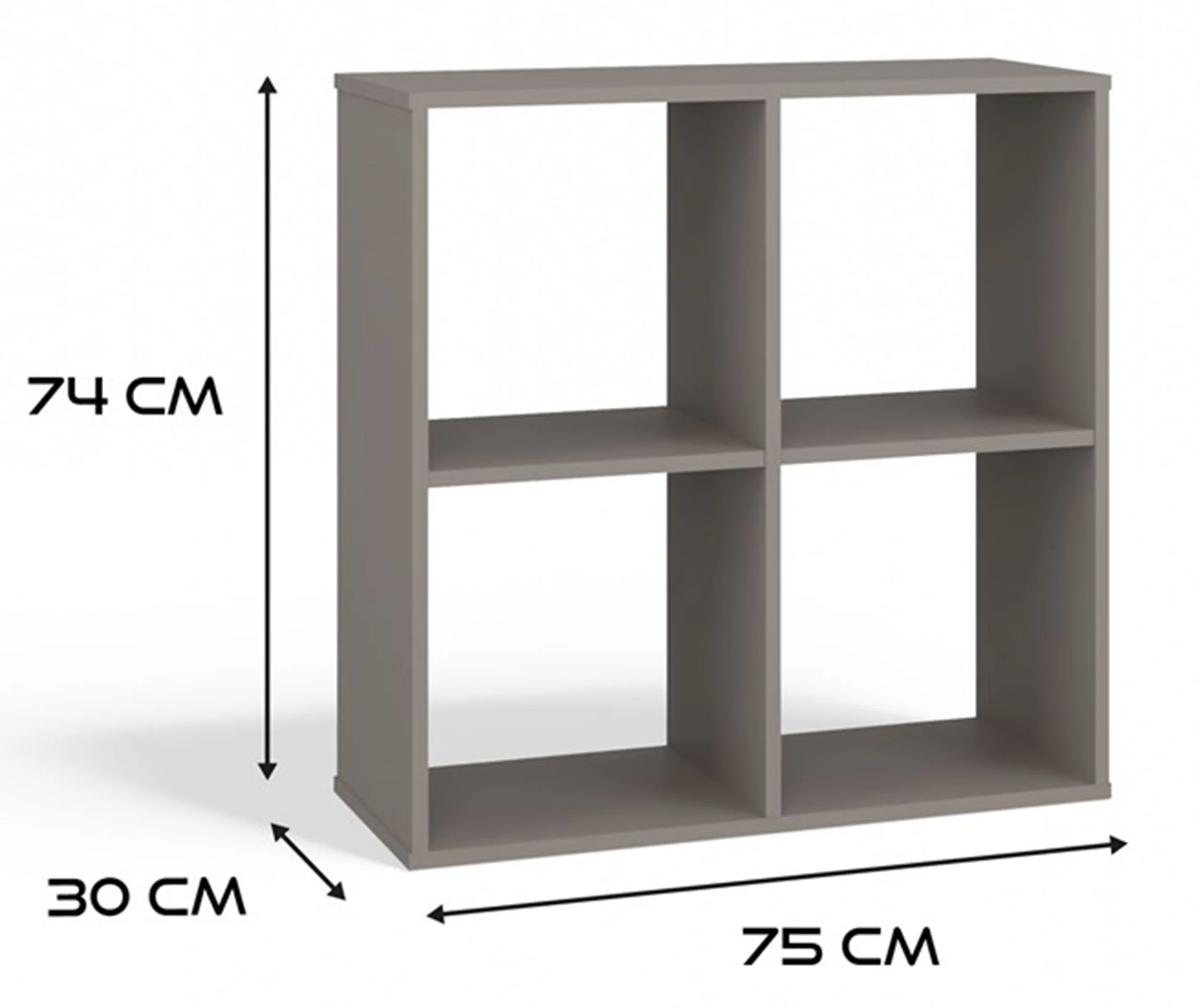 Regał otwarty Malax z czterema półkami 74 cm szary - Image 4