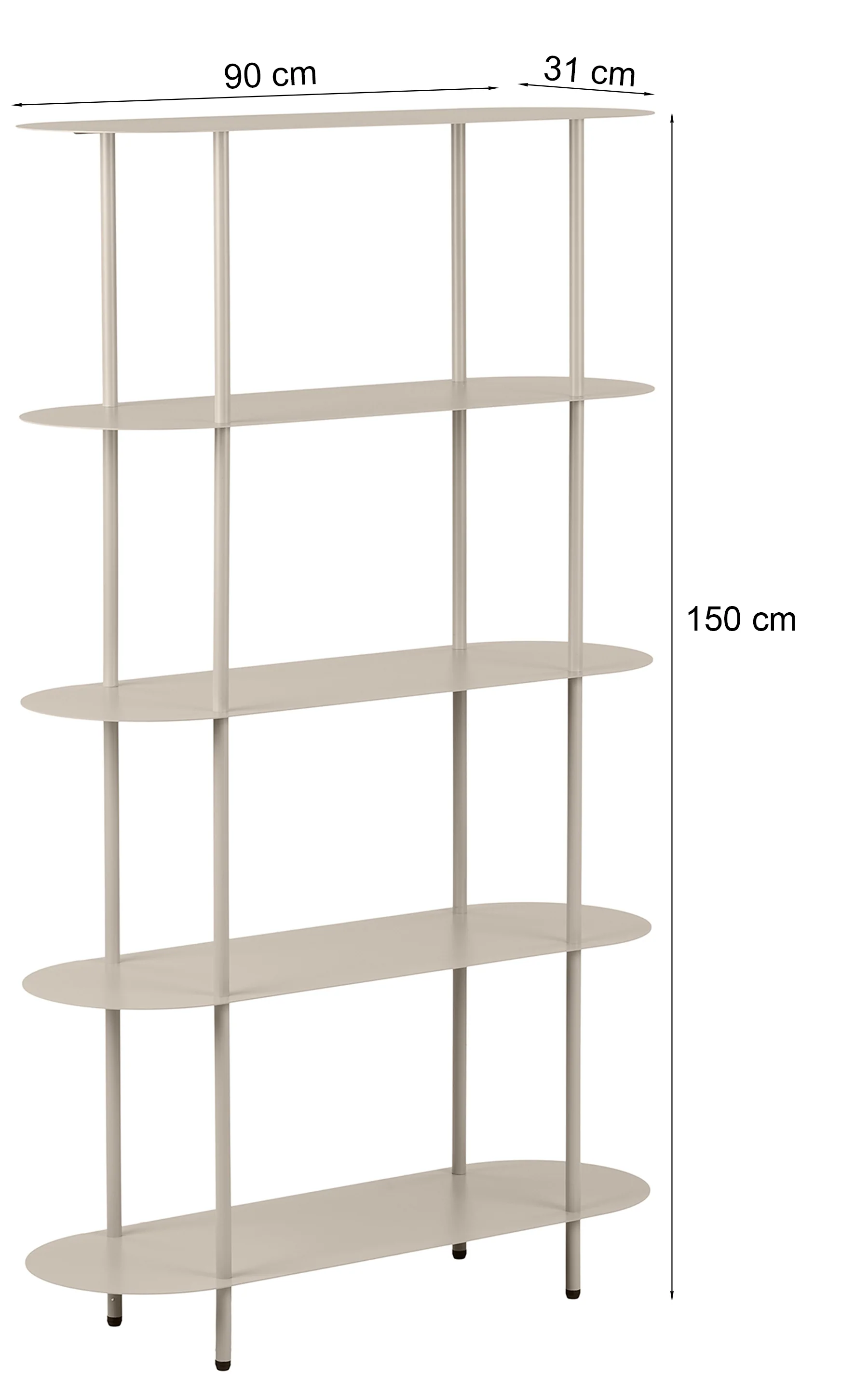 Regał Rieti 90 cm z pięcioma półkami kaszmir - Image 5