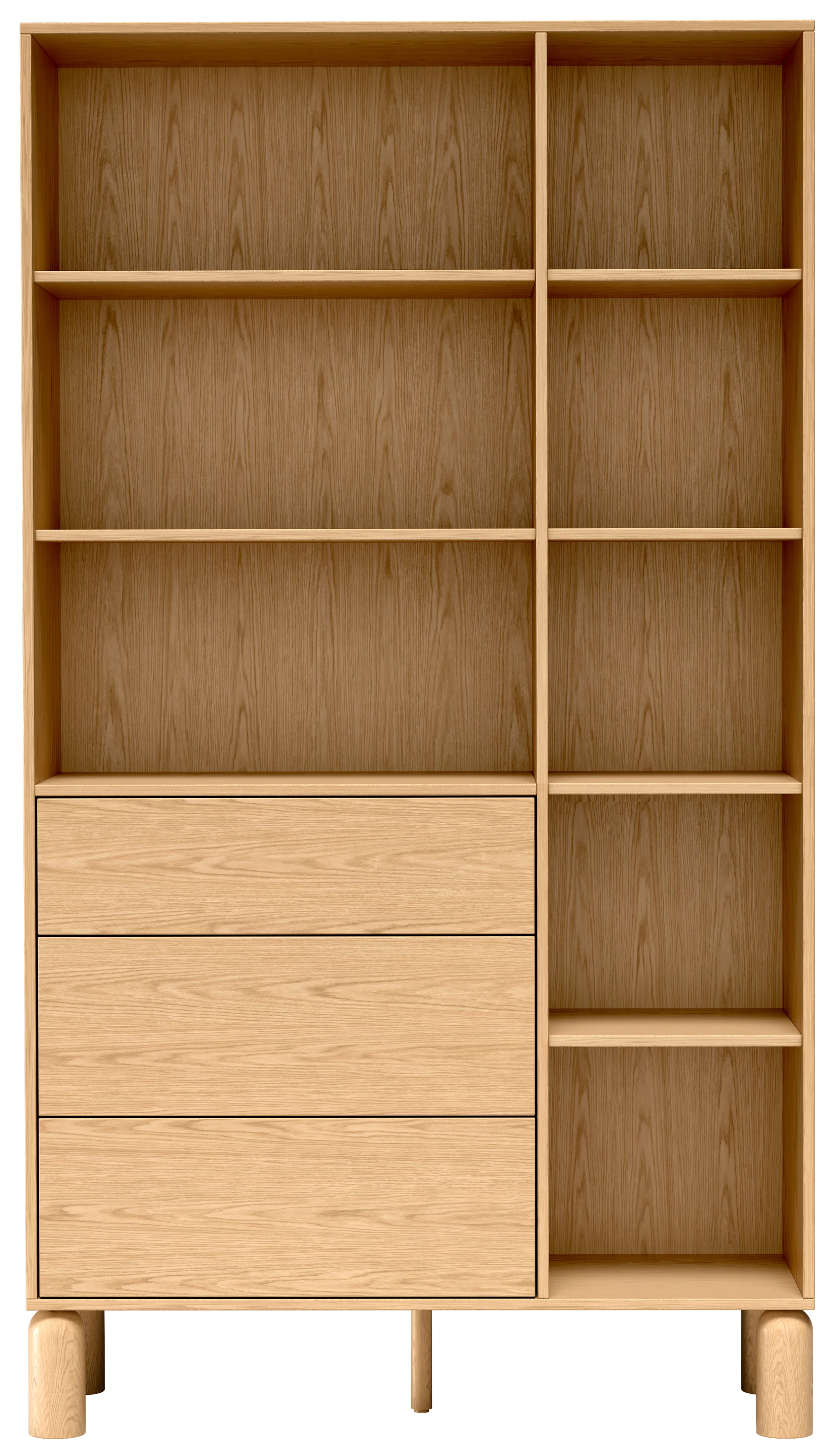 Regał Sanden z trzema szufladami 110 cm dąb bookmatch - Image 14