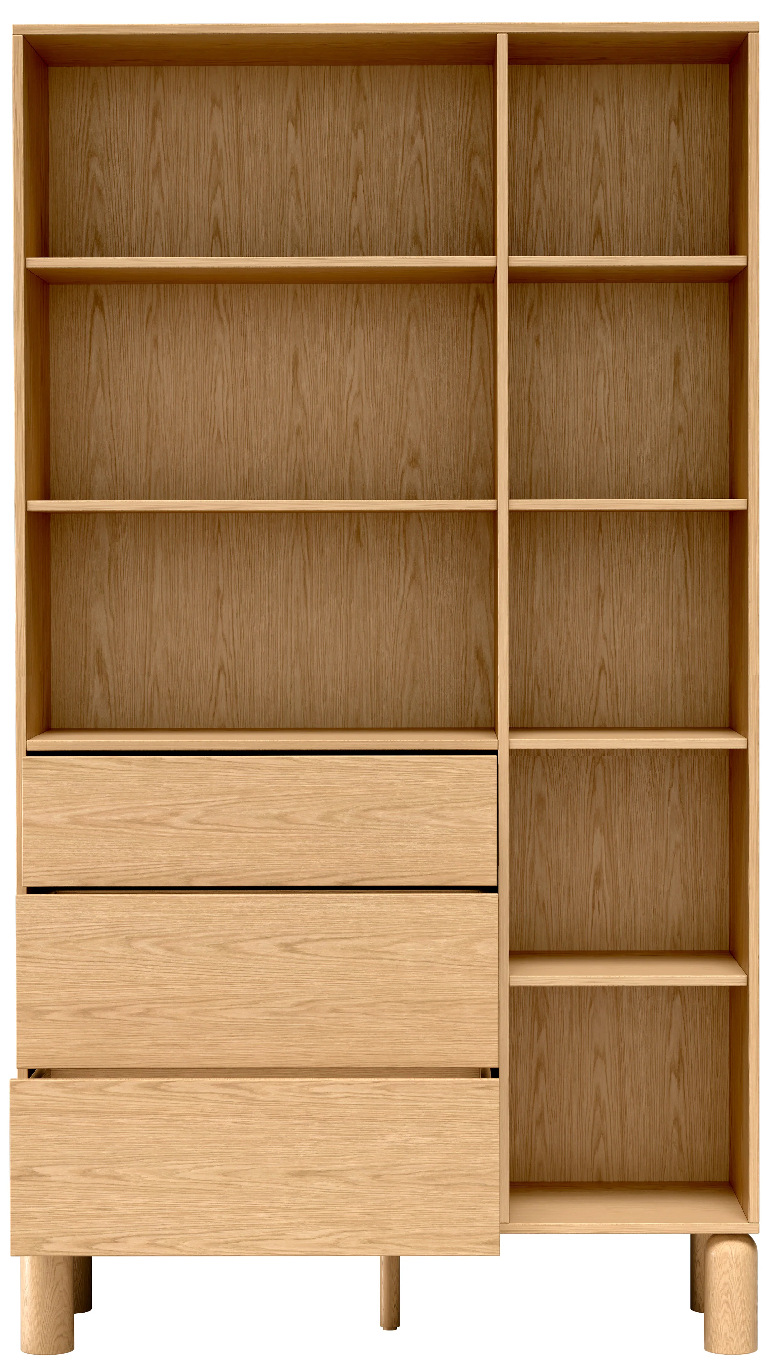 Regał Sanden z trzema szufladami 110 cm dąb bookmatch - Image 3