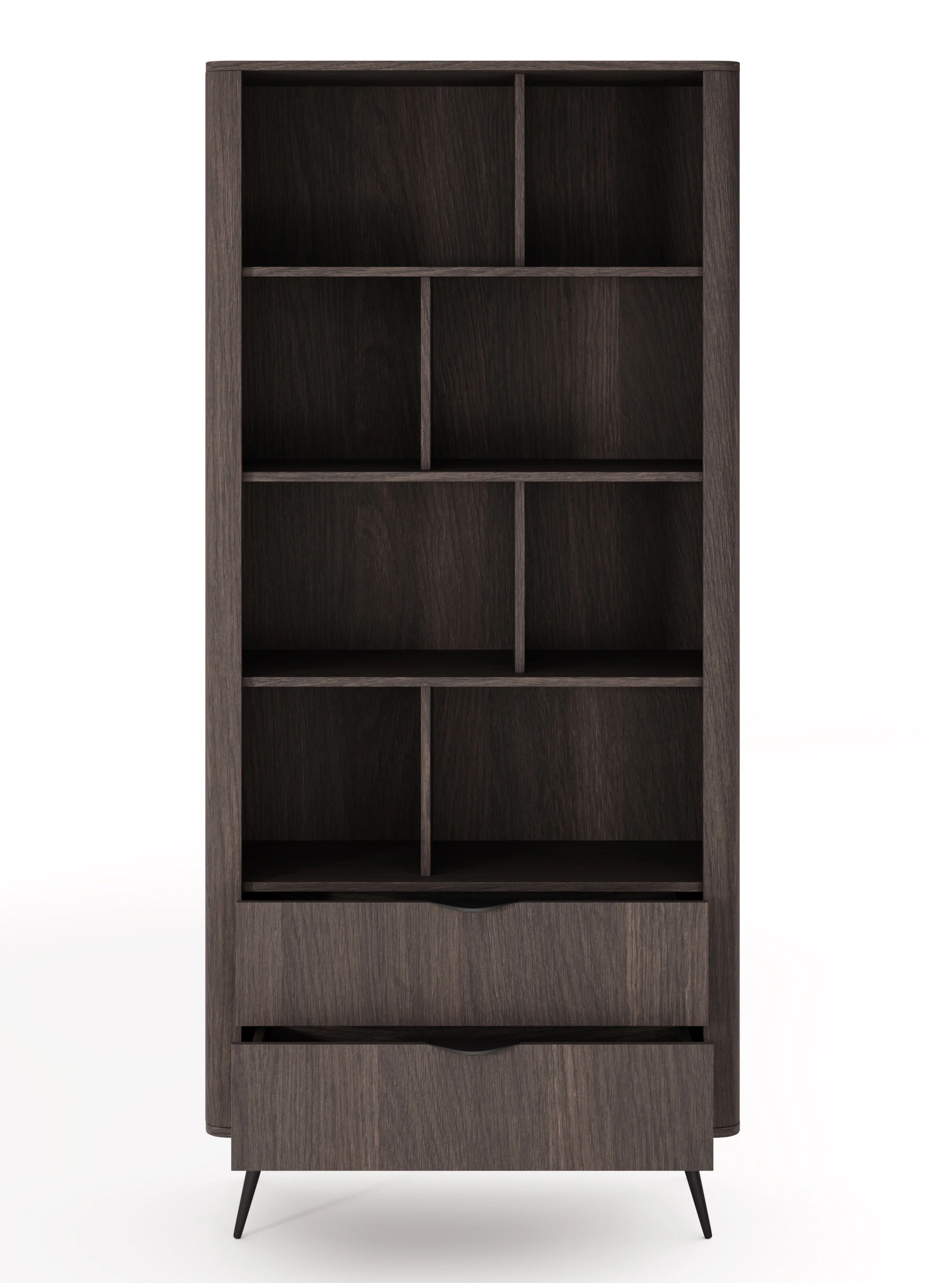 Regał Veris z dwiema szufladami 88 cm dąb dunin z czarnymi nóżkami - Image 6
