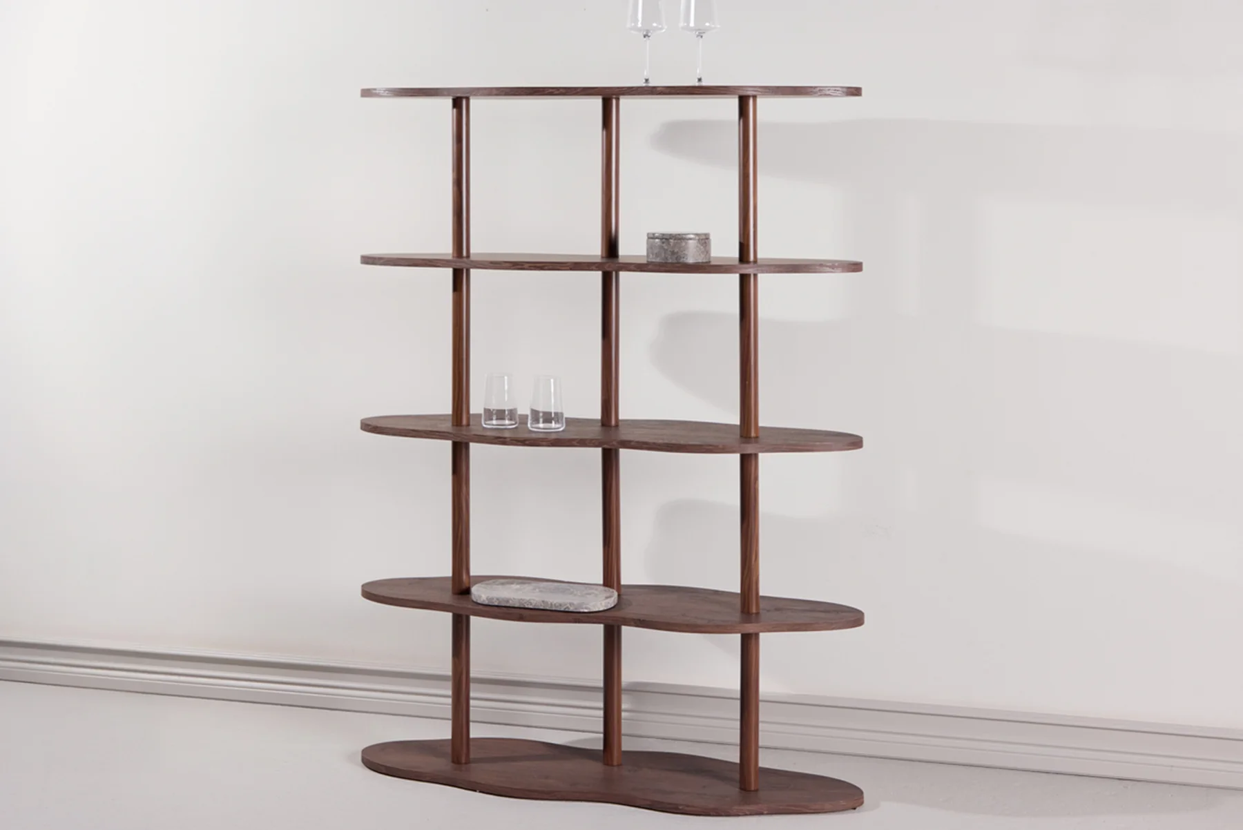Regał Vorenne 105 cm z czterema półkami orzech - Image 2