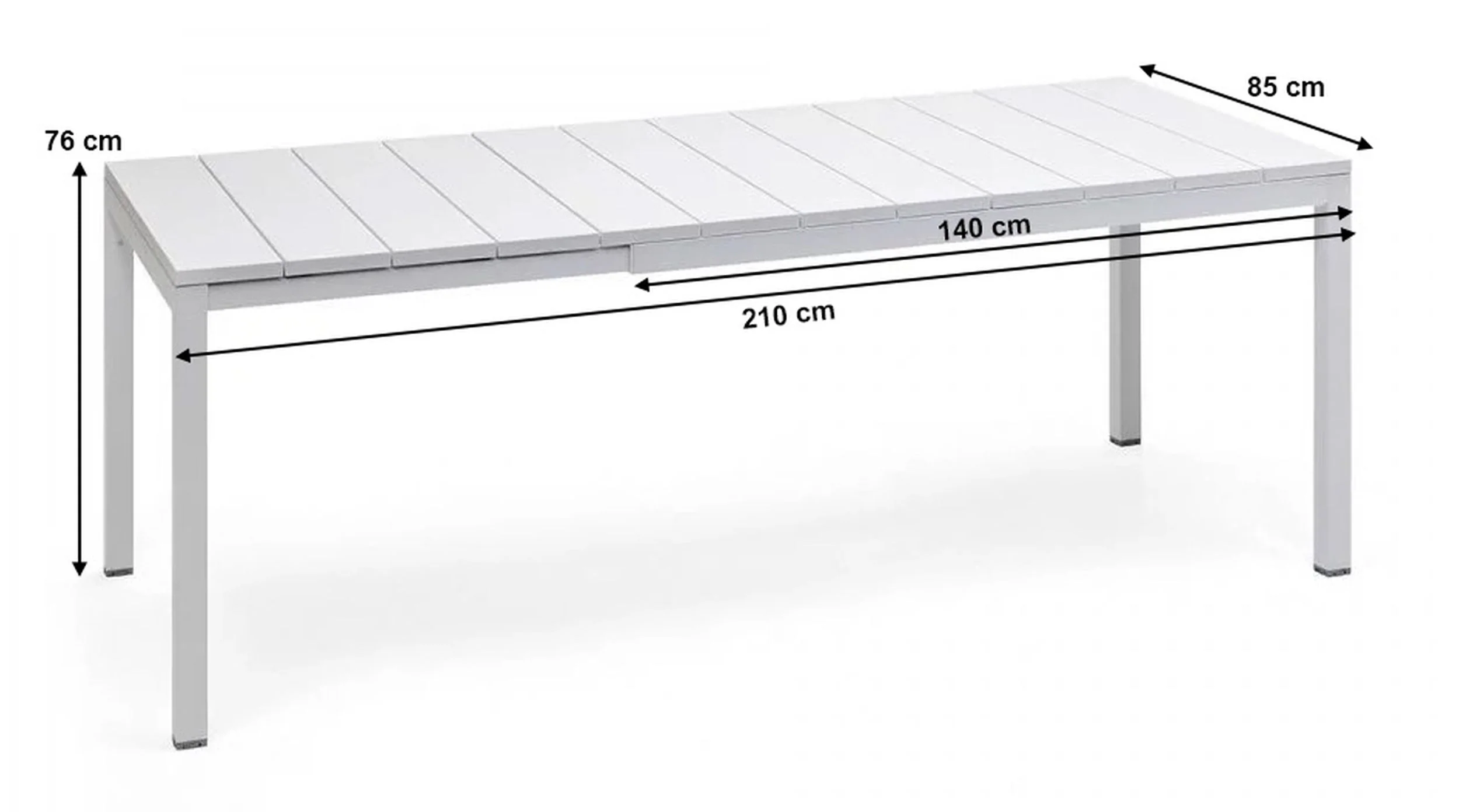 Rozkładany stół ogrodowy Rio Nardi 140-210x85 cm z certyfikowanego tworzywa antracytowy - Image 4