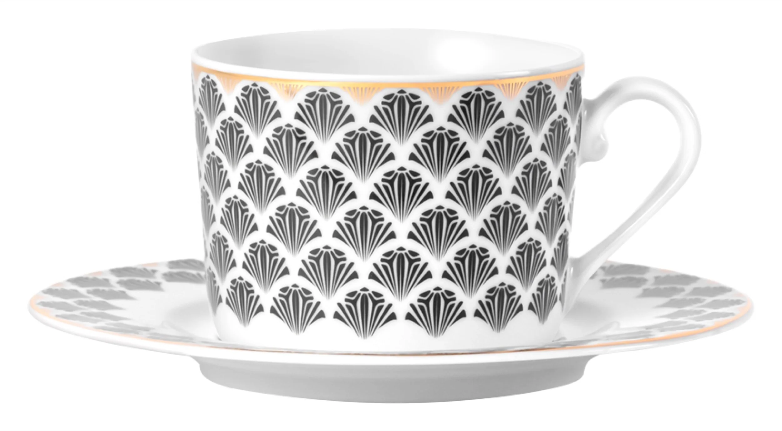 Serwis do kawy porcelanowy dla 12 os. Jenny biało-czarny - Image 8