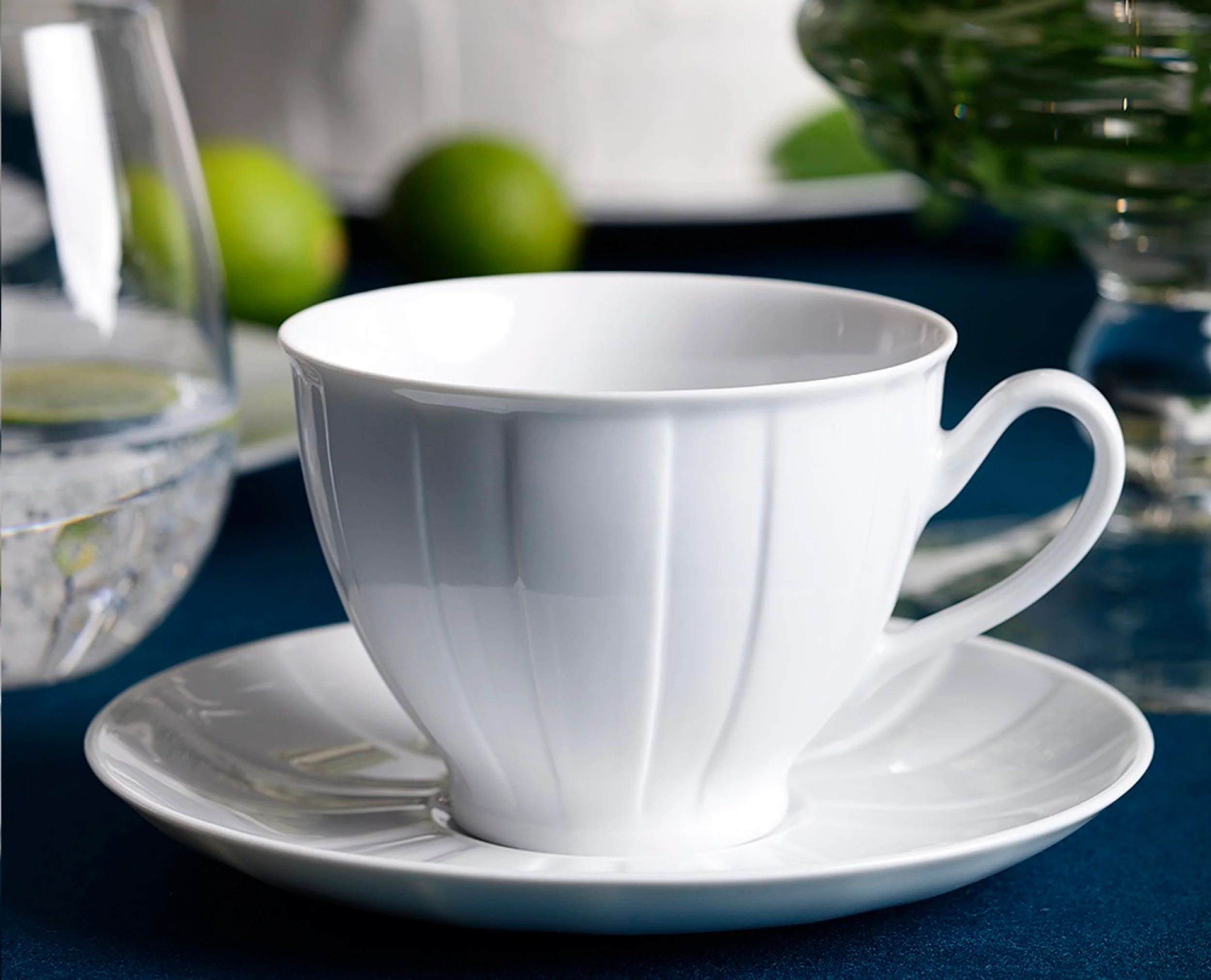 Serwis do kawy porcelanowy dla 6 os. Oktawa biały - Image 2