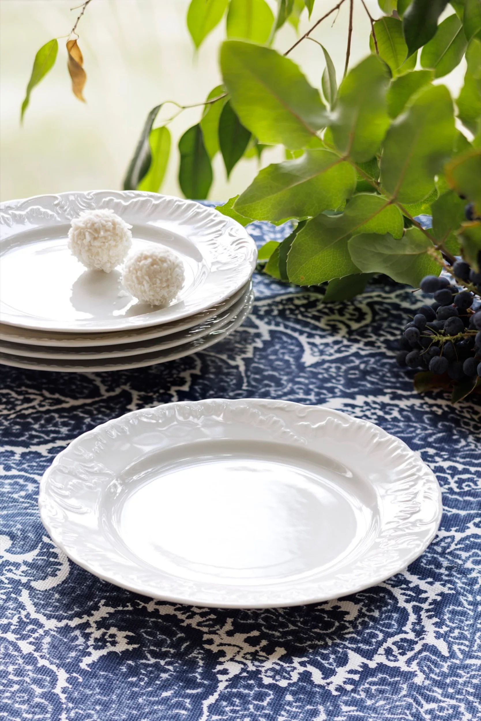 Serwis do kawy porcelanowy dla 6 os. Rococo biały - Image 5