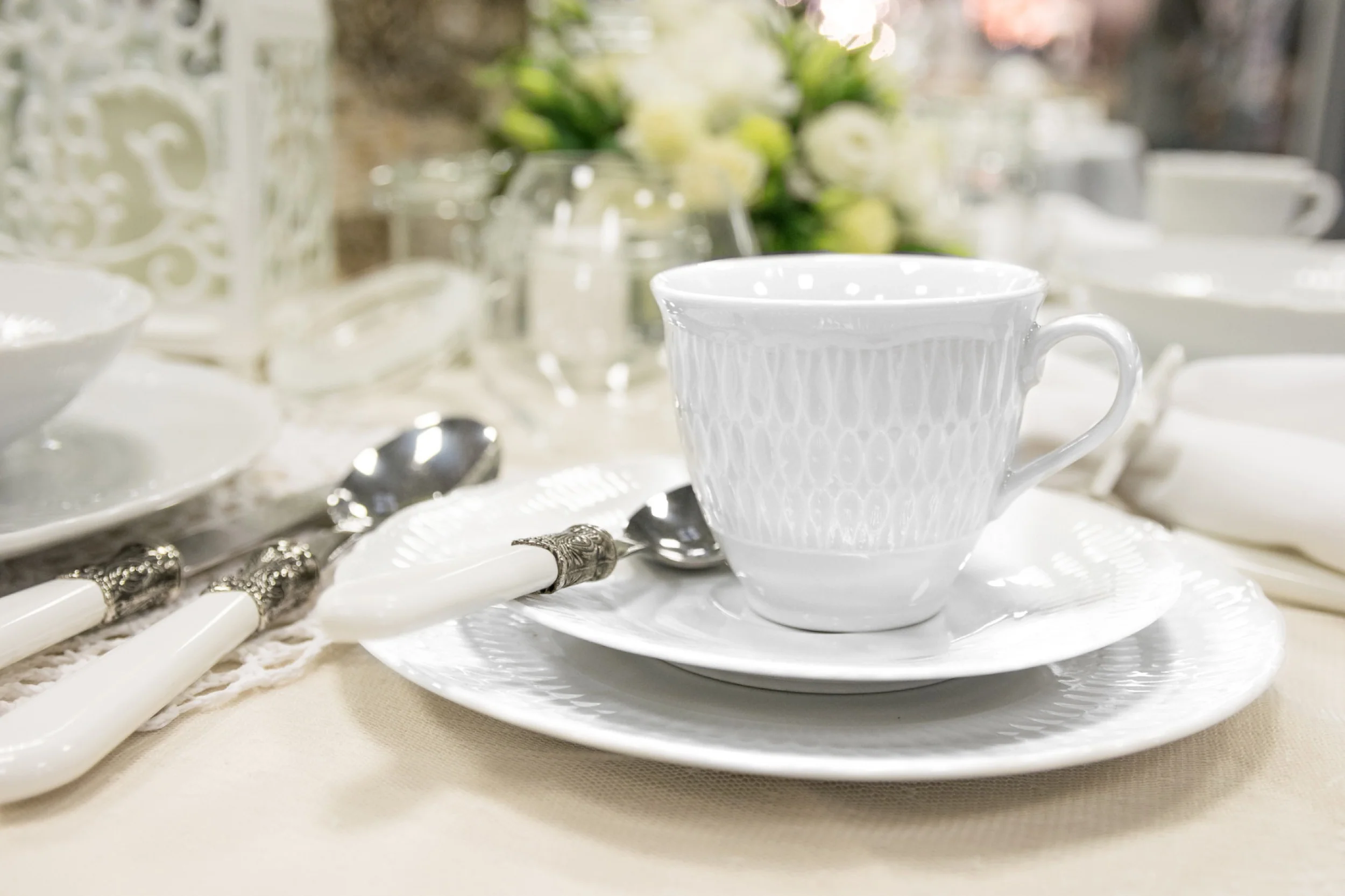 Serwis do kawy porcelanowy dla 6 os. Sofia biały - Image 2