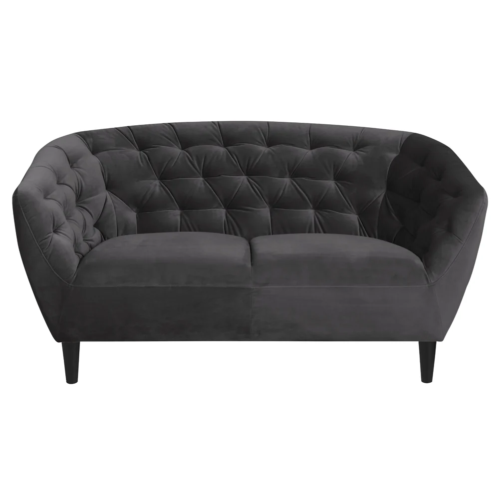 Sofa dwuosobowa Buzet ciemnoszary welur - Image 3