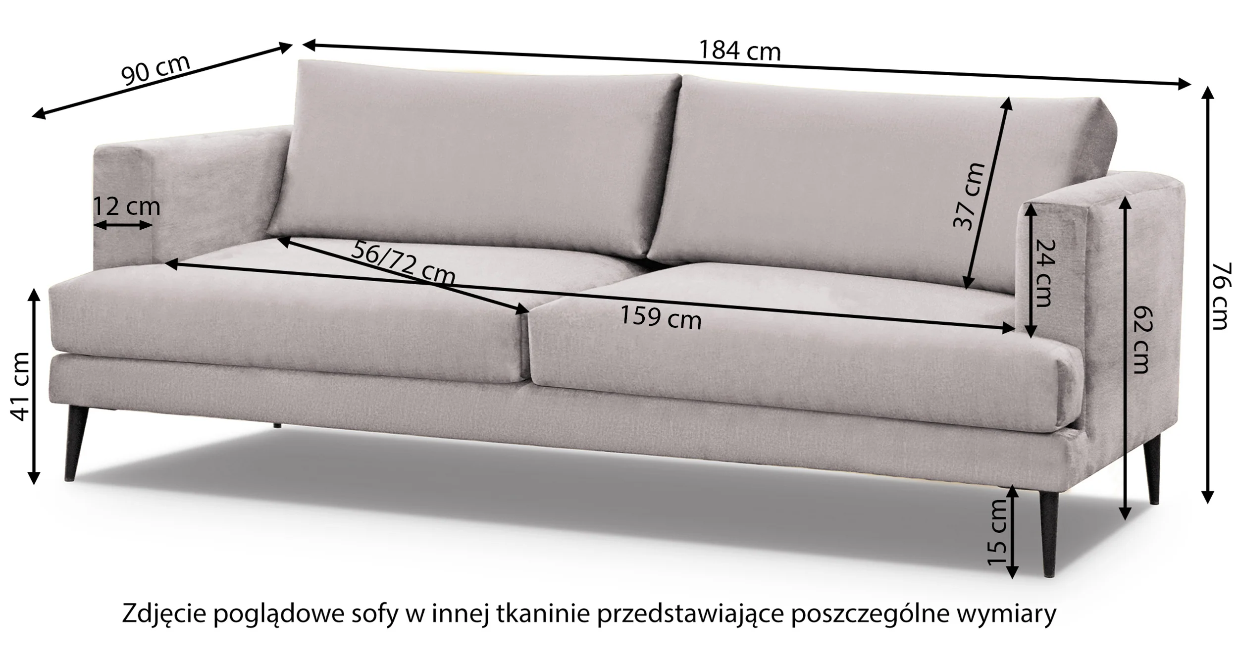 Sofa dwuosobowa Dragato zielona welur - Image 4