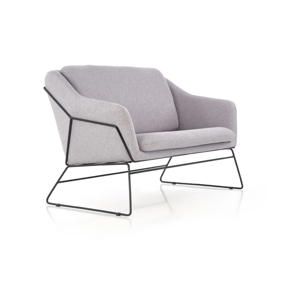 Sofa dwuosobowa Gasoina szara na czarnej podstawie - Image 10