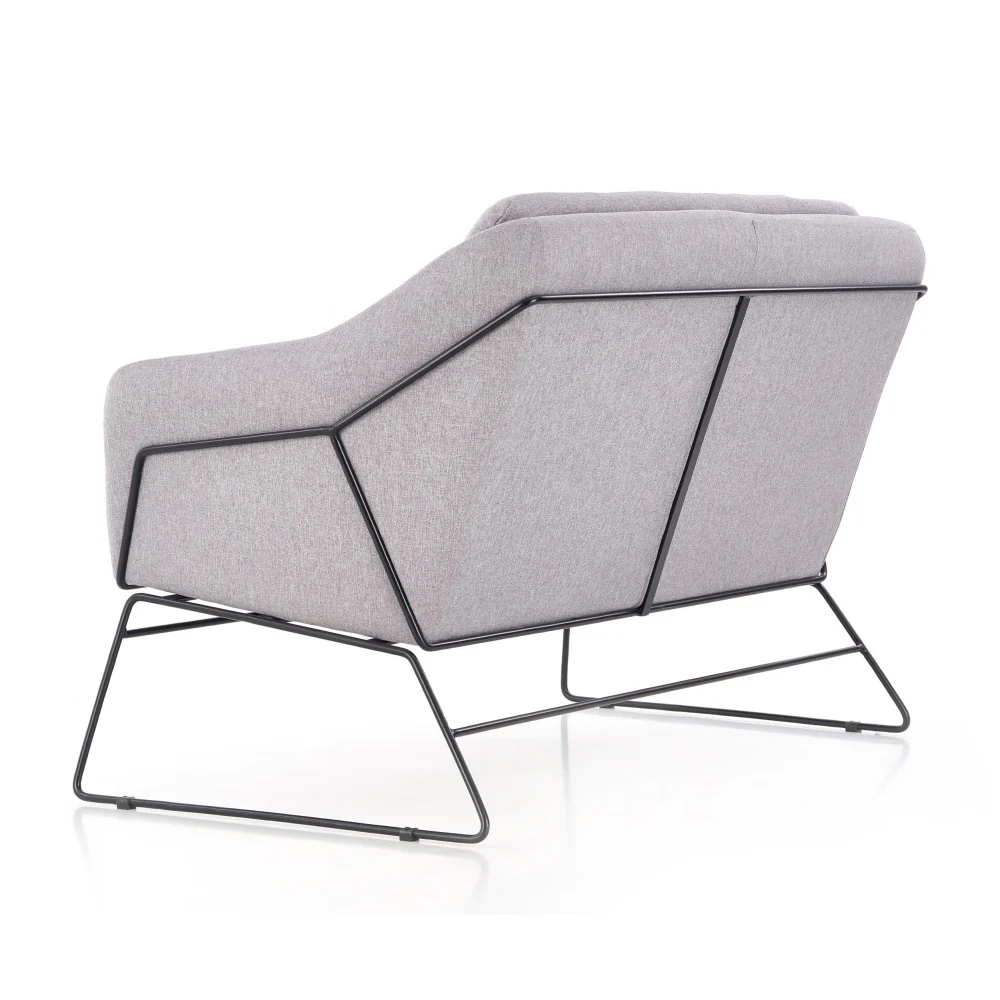 Sofa dwuosobowa Gasoina szara na czarnej podstawie - Image 2