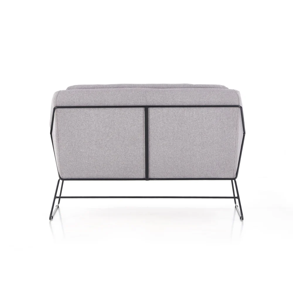 Sofa dwuosobowa Gasoina szara na czarnej podstawie - Image 3