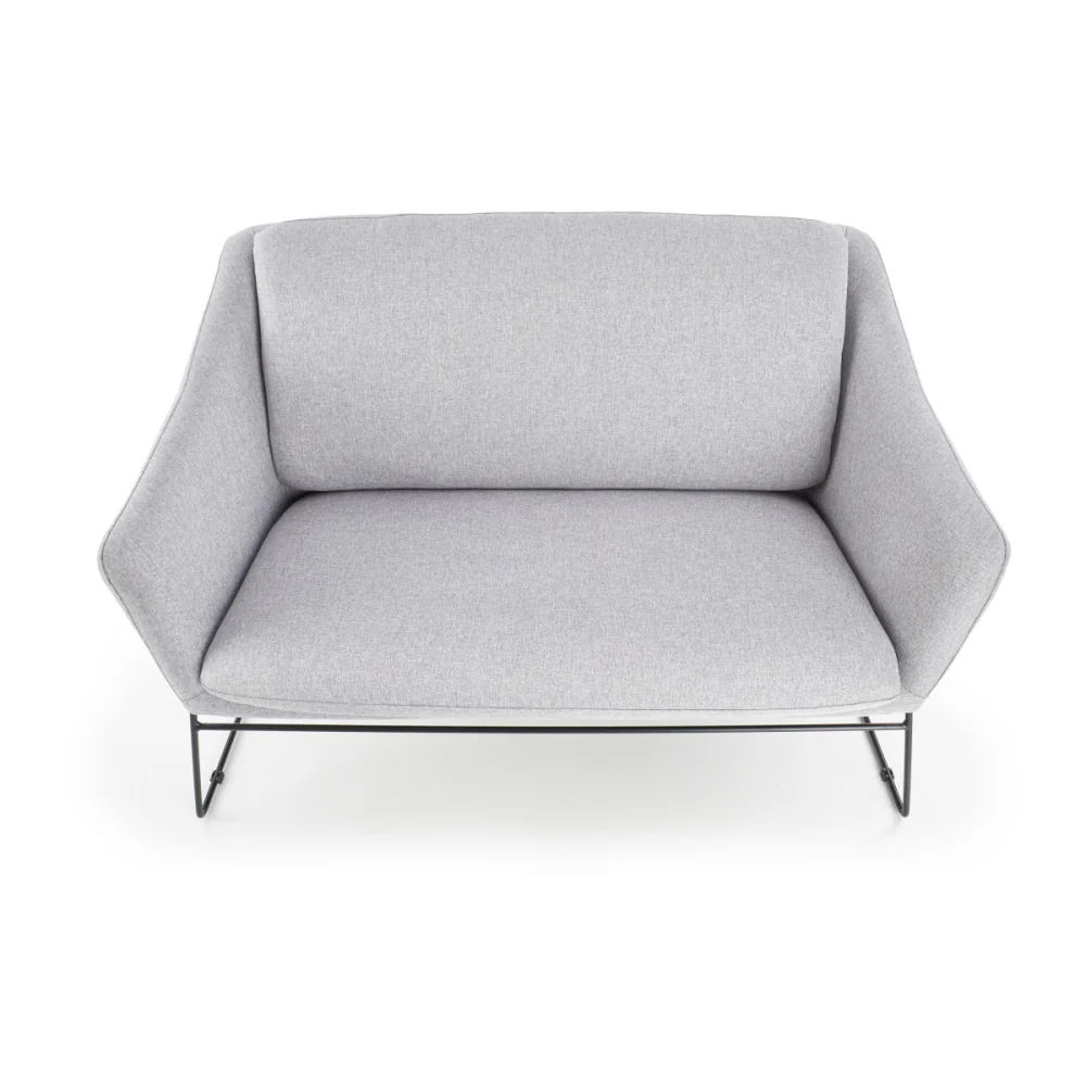 Sofa dwuosobowa Gasoina szara na czarnej podstawie - Image 4