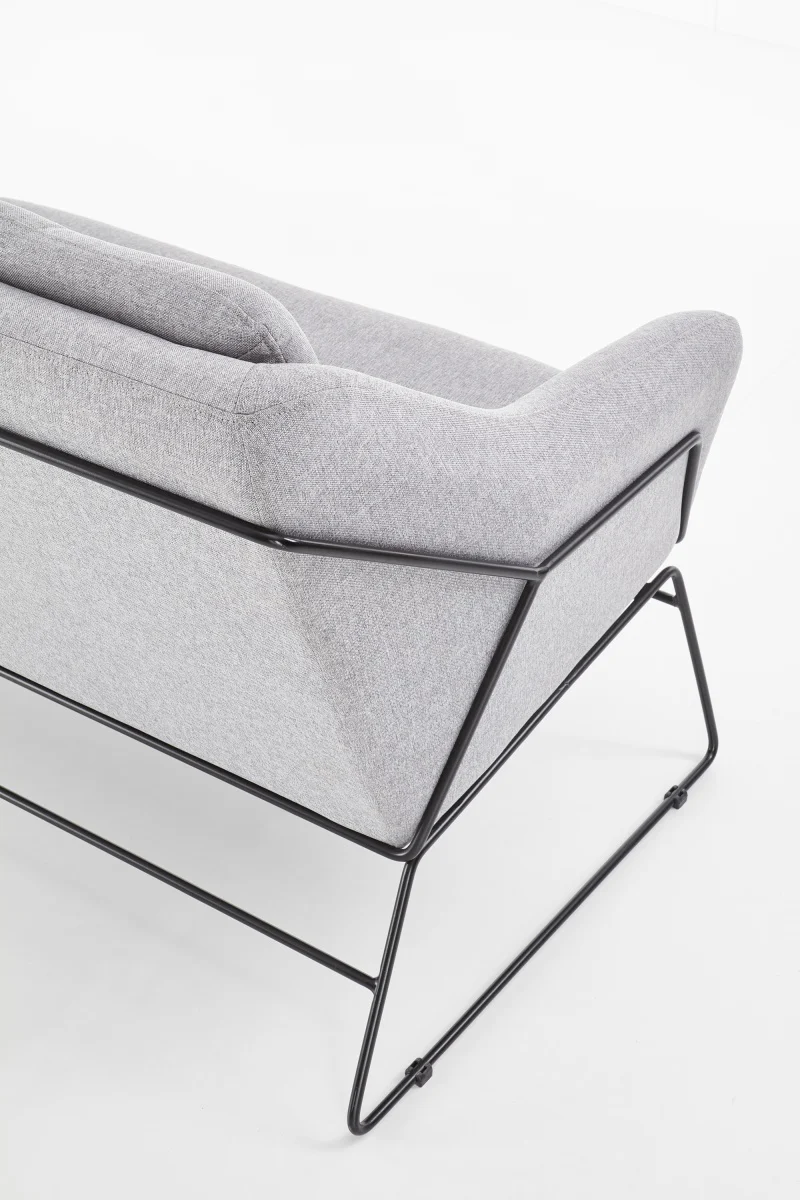 Sofa dwuosobowa Gasoina szara na czarnej podstawie - Image 6