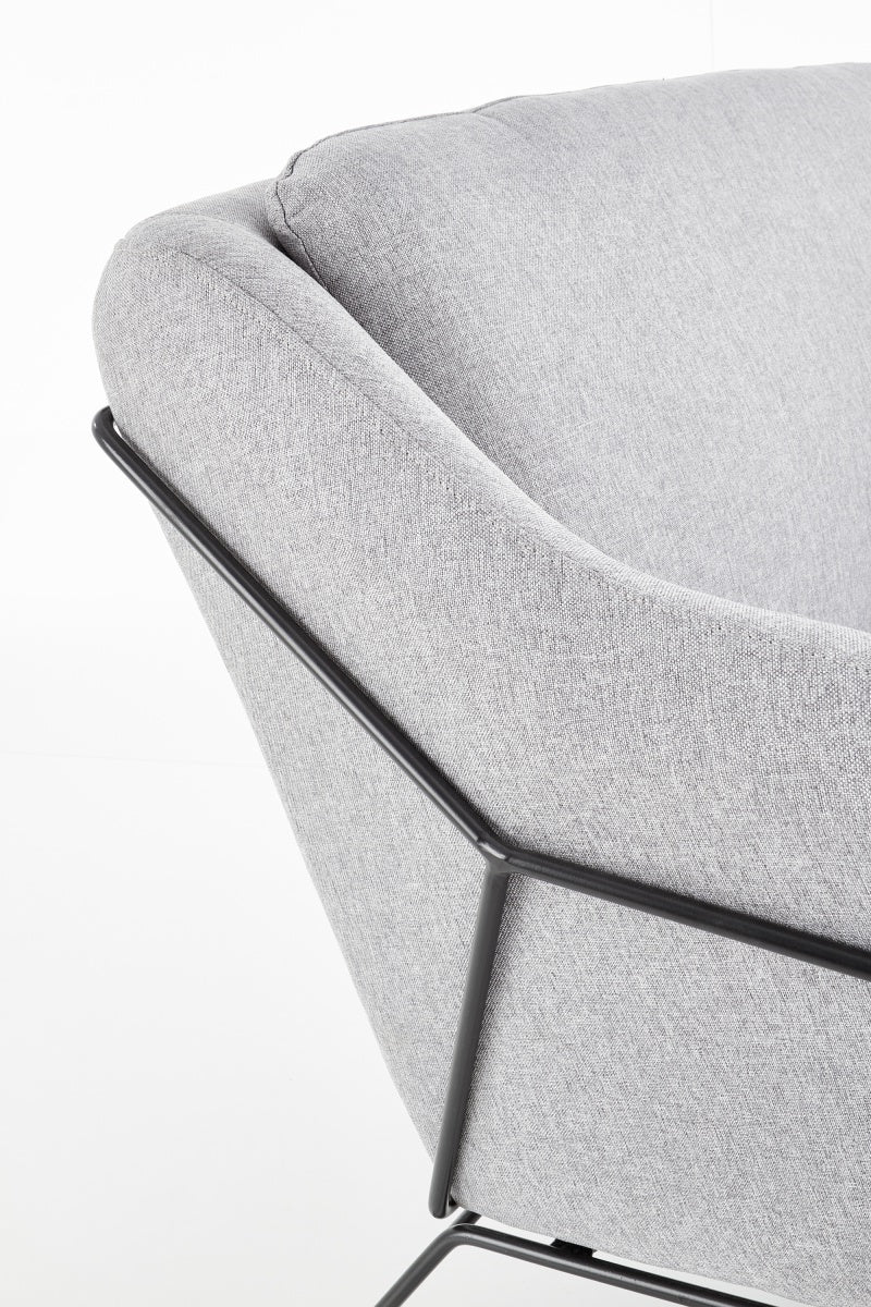 Sofa dwuosobowa Gasoina szara na czarnej podstawie - Image 7