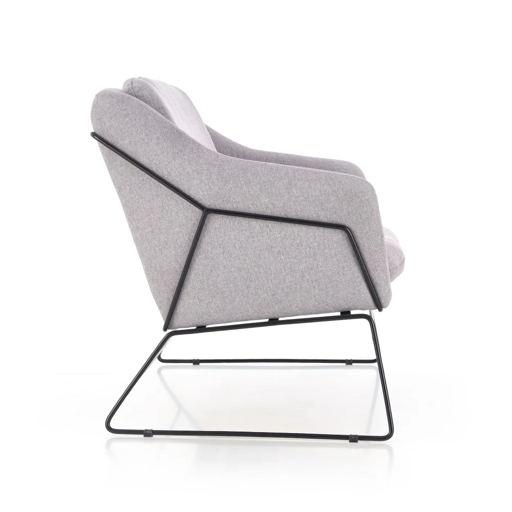 Sofa dwuosobowa Gasoina szara na czarnej podstawie - Image 9