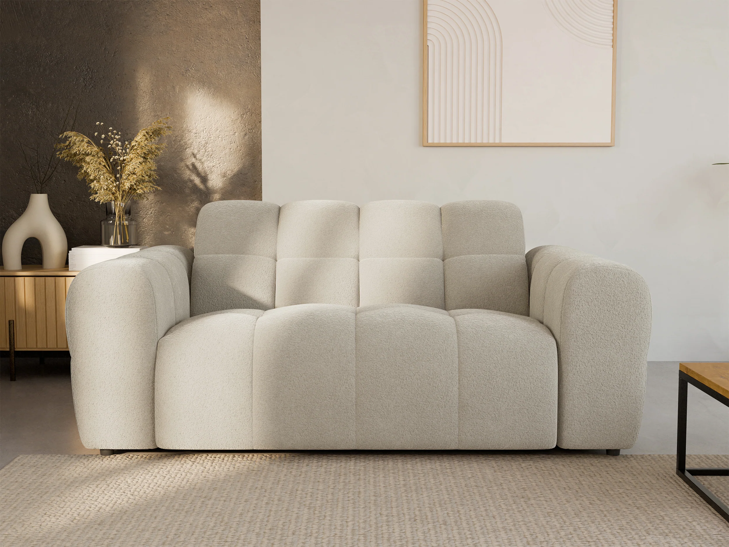 Sofa dwuosobowa Monti beżowa szenil - Image 2
