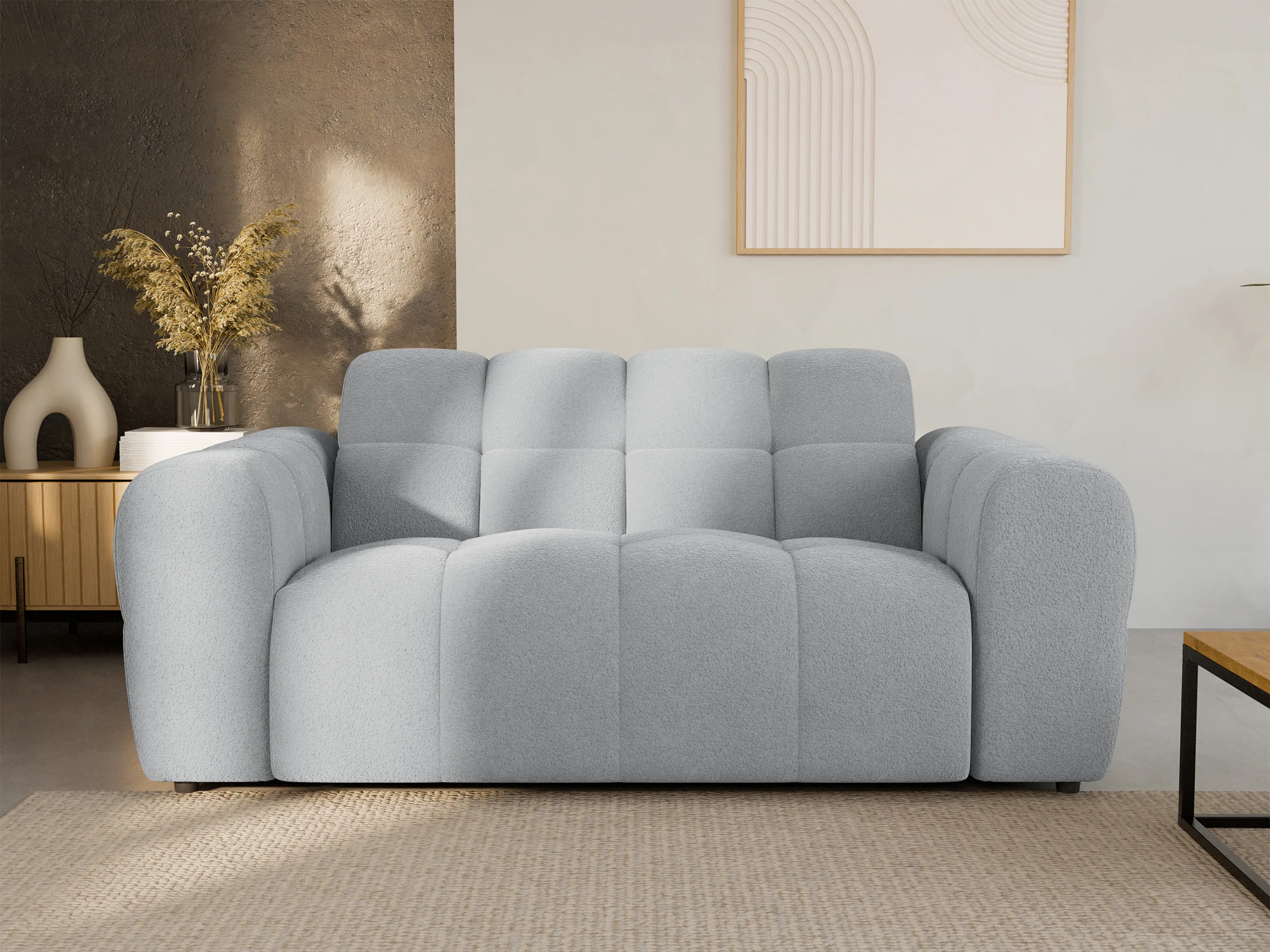 Sofa dwuosobowa Monti jasnoszara szenil - Image 2
