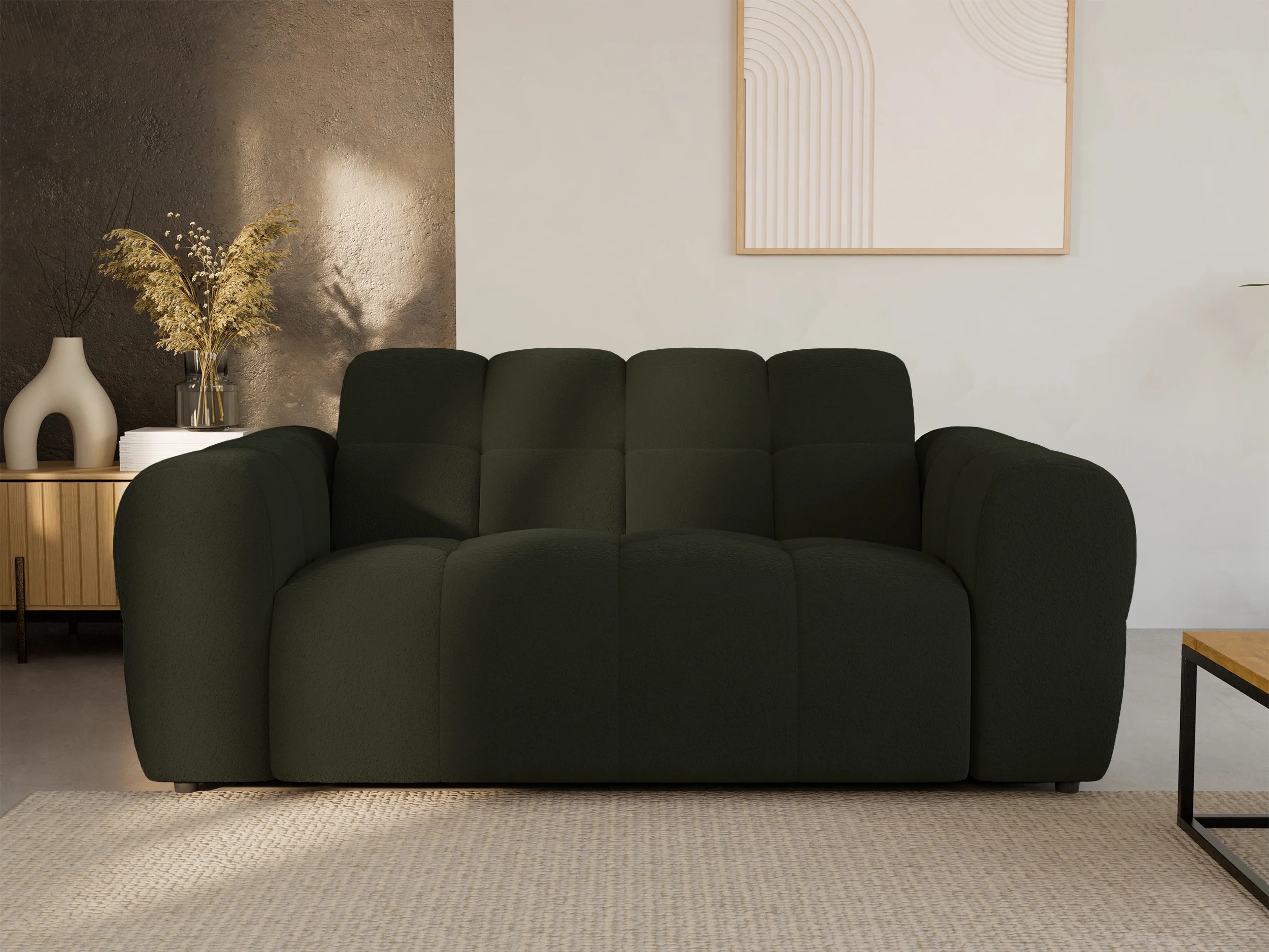 Sofa dwuosobowa Monti oliwkowa szenil - Image 2