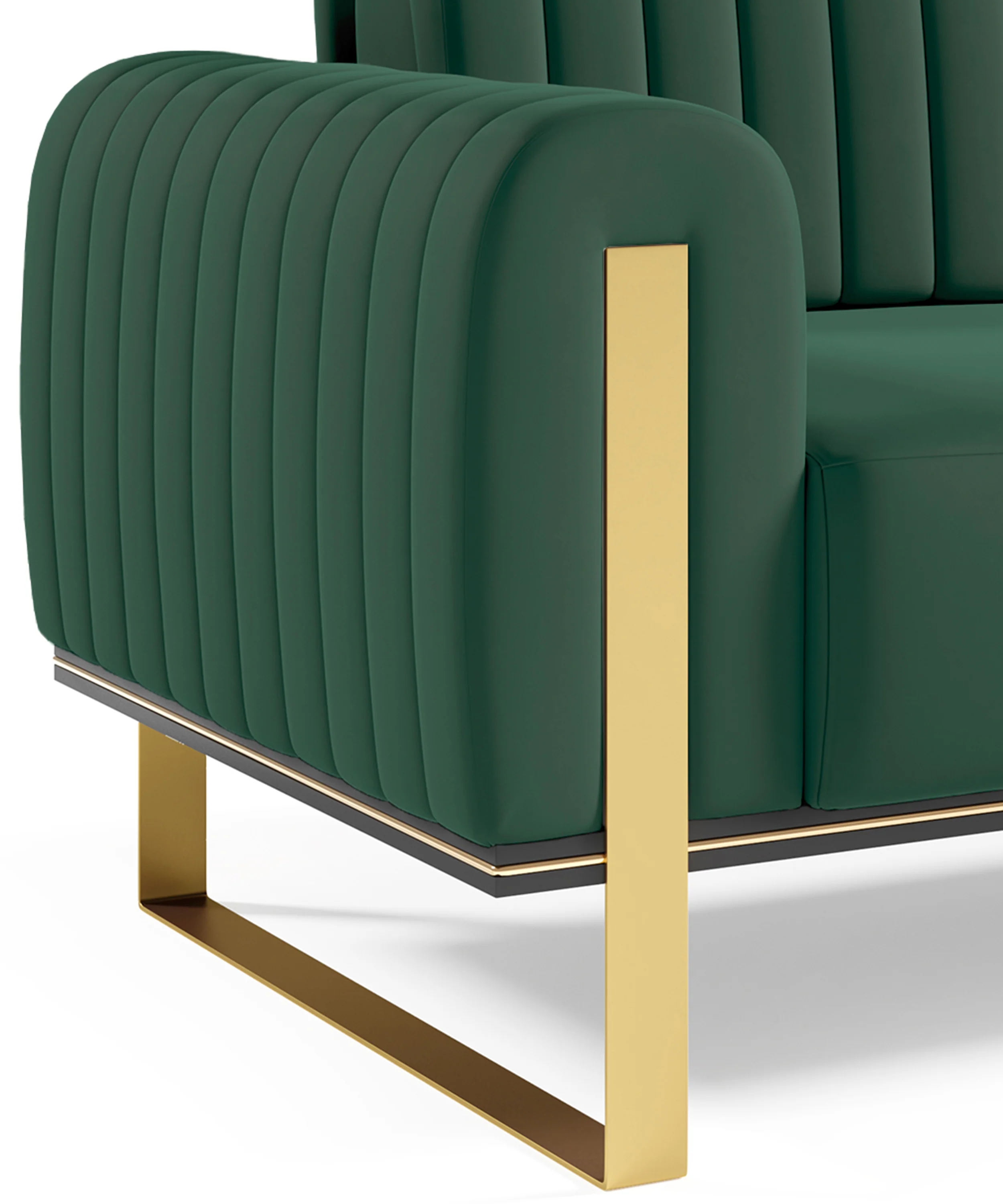 Sofa dwuosobowa Parissa zielona welur złote nóżki - Image 6